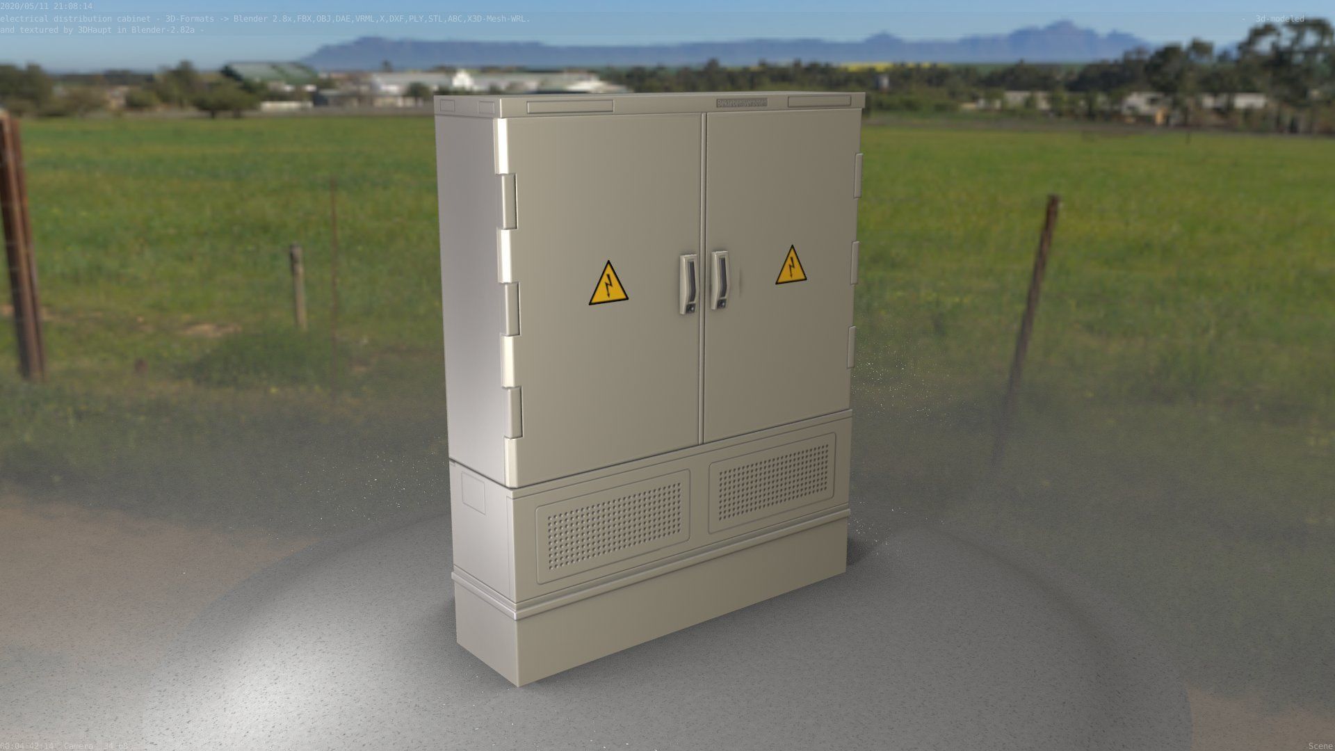 Electrical Distribution Cabinet 68 Low-poly 3D model_83
