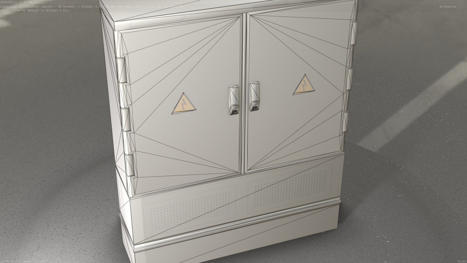 Electrical Distribution Cabinet 68 Low-poly 3D model_59