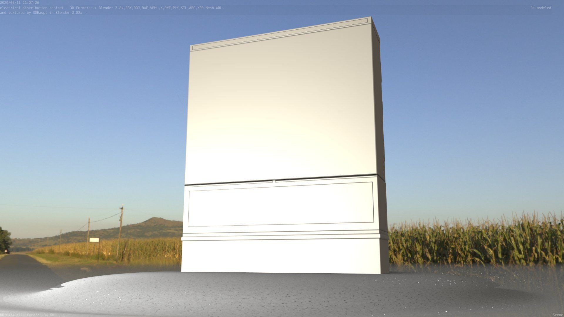 Electrical Distribution Cabinet 68 Low-poly 3D model_37