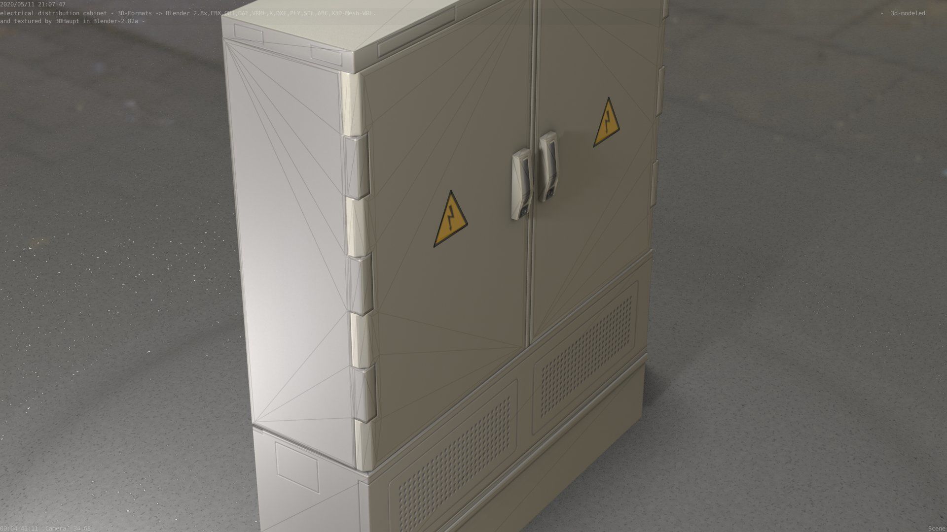 Electrical Distribution Cabinet 68 Low-poly 3D model_57