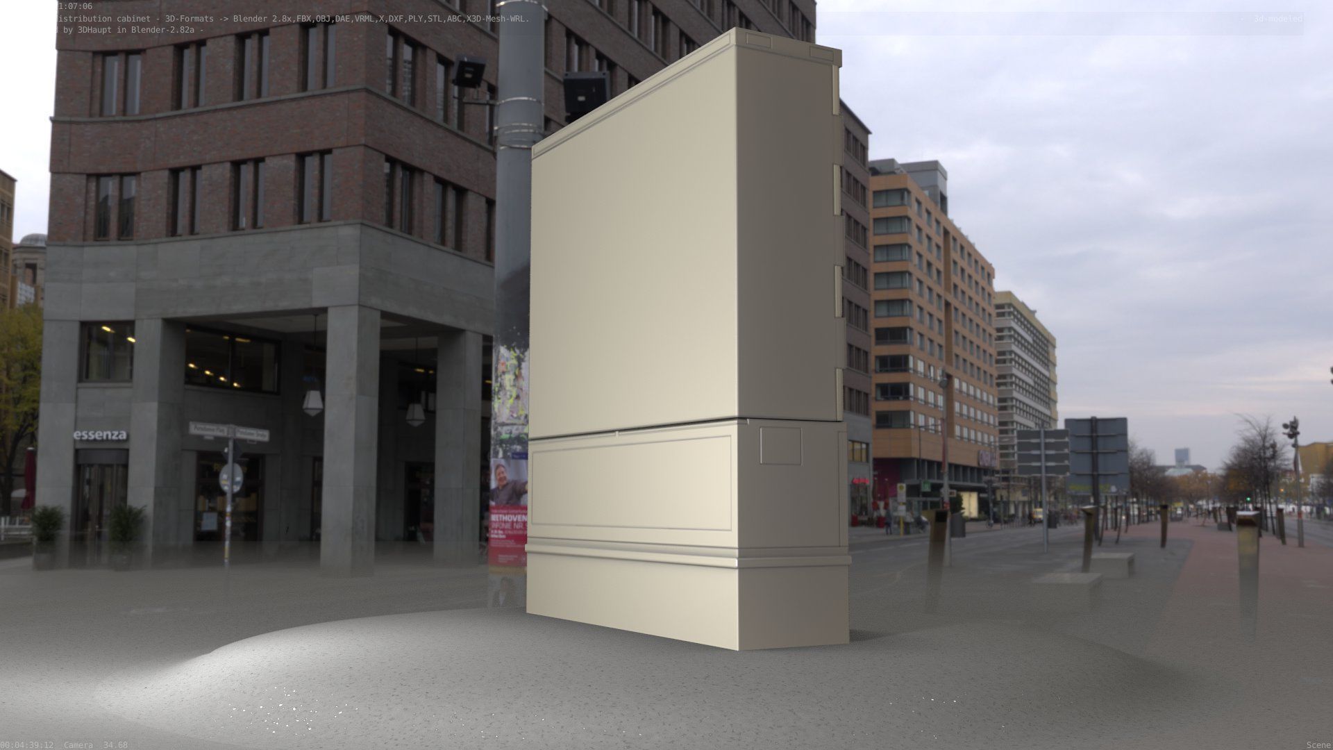 Electrical Distribution Cabinet 68 Low-poly 3D model_14