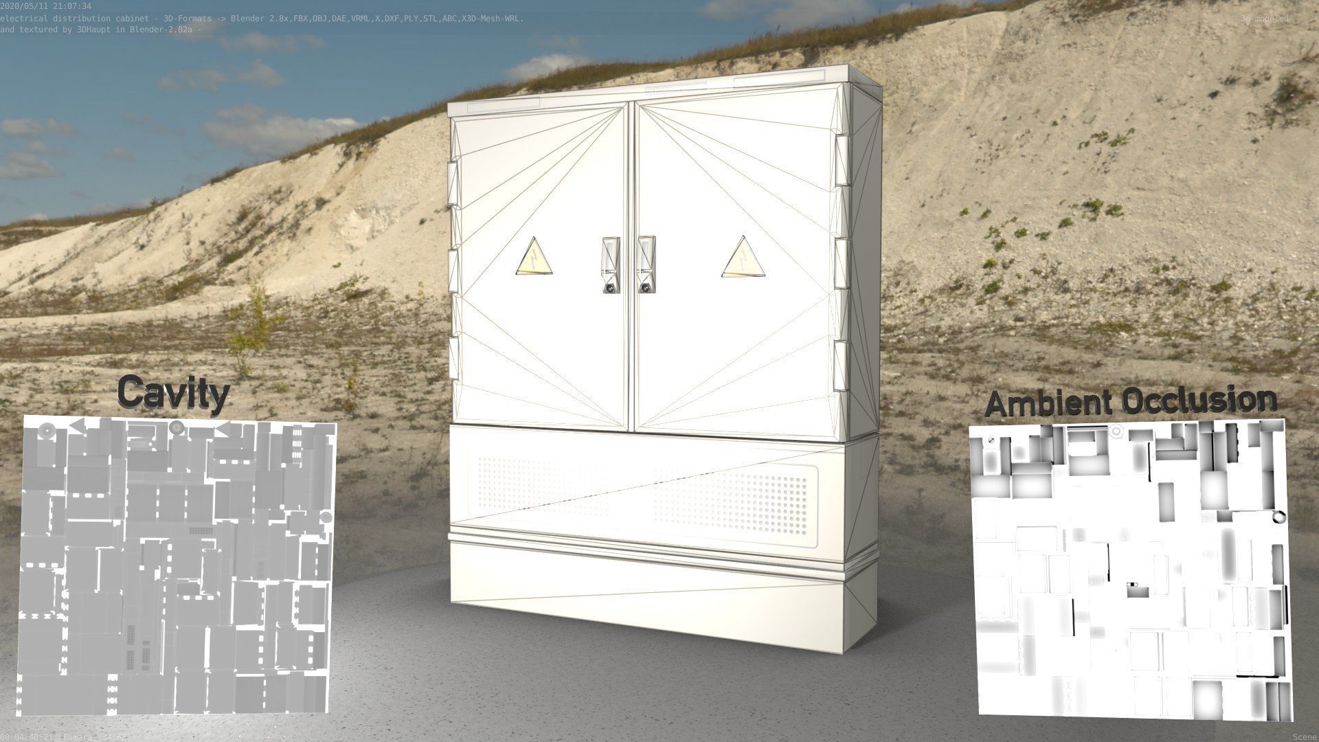 Electrical Distribution Cabinet 68 Low-poly 3D model_4