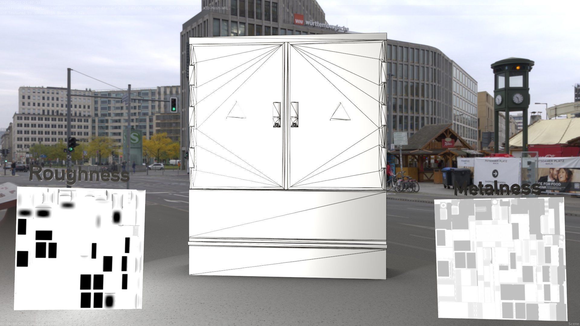 Electrical Distribution Cabinet 68 Low-poly 3D model_3