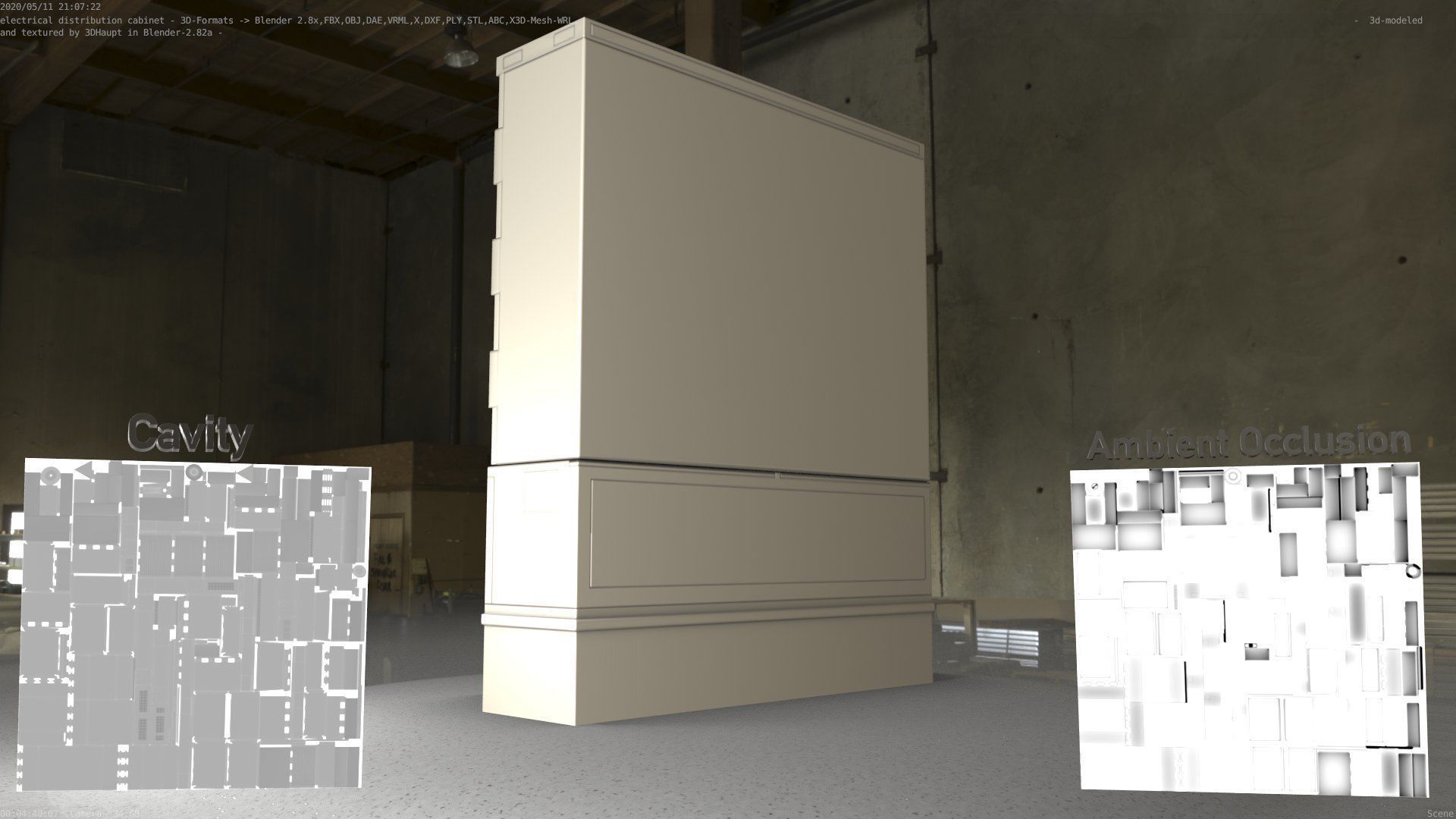 Electrical Distribution Cabinet 68 Low-poly 3D model_33