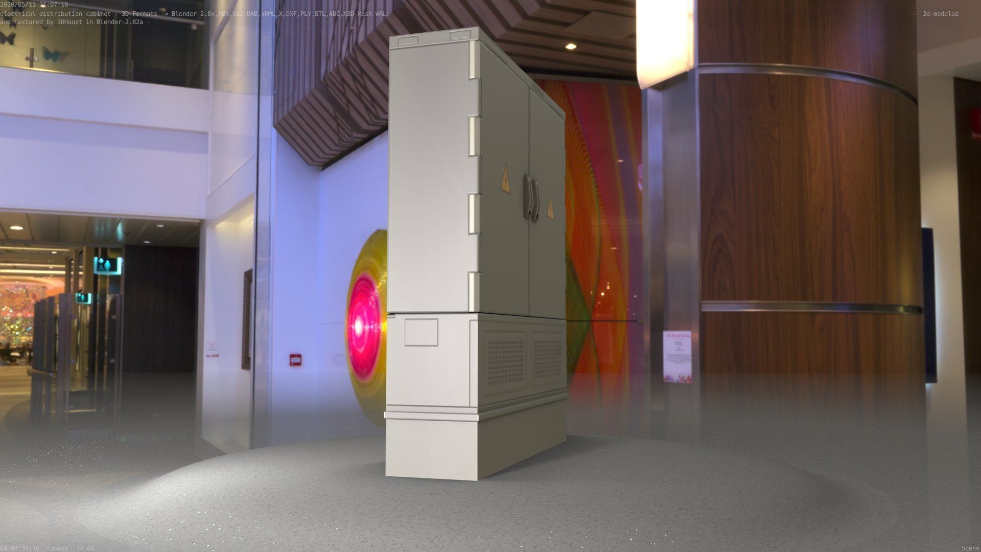 Electrical Distribution Cabinet 68 Low-poly 3D model_18