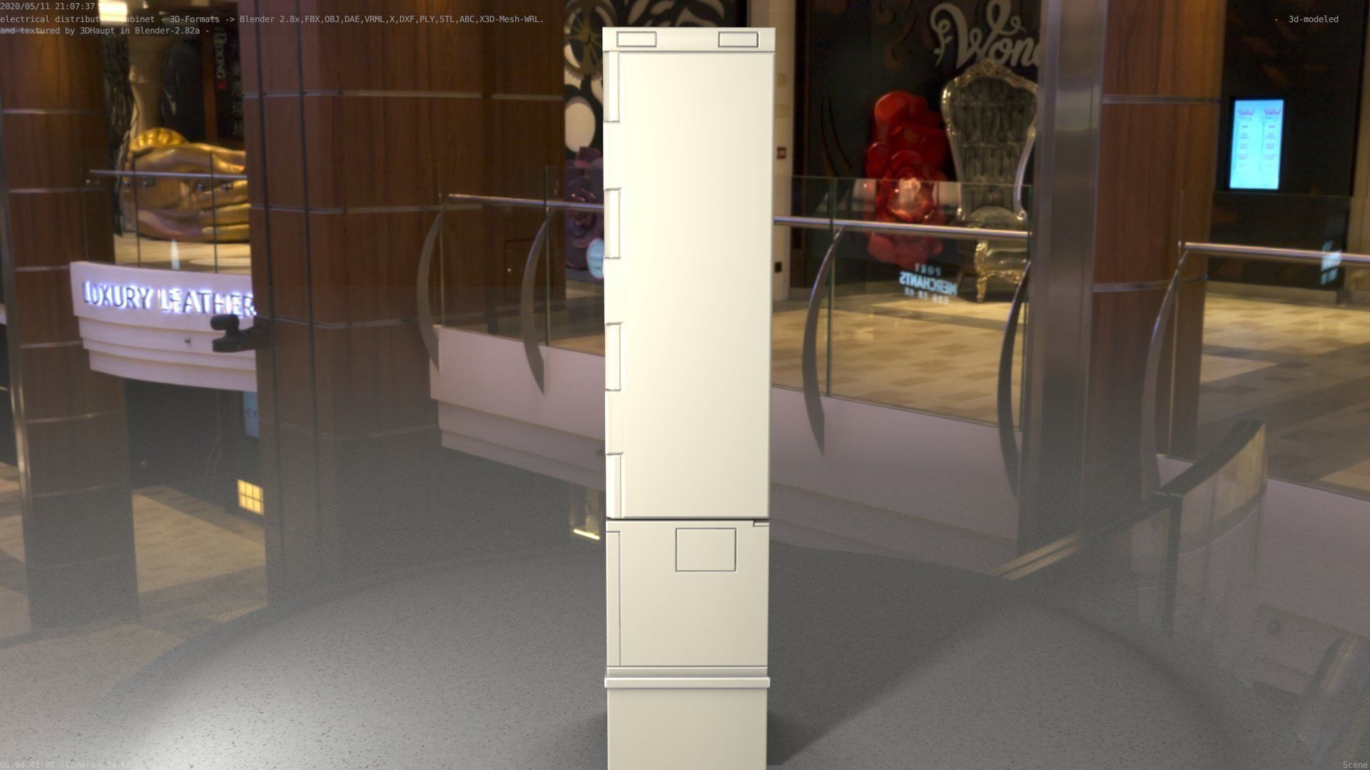 Electrical Distribution Cabinet 68 Low-poly 3D model_46