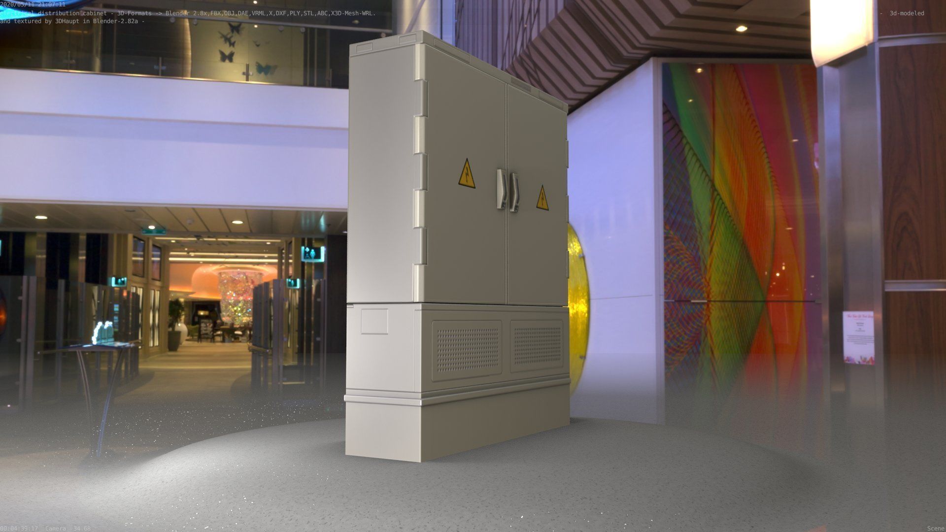 Electrical Distribution Cabinet 68 Low-poly 3D model_19
