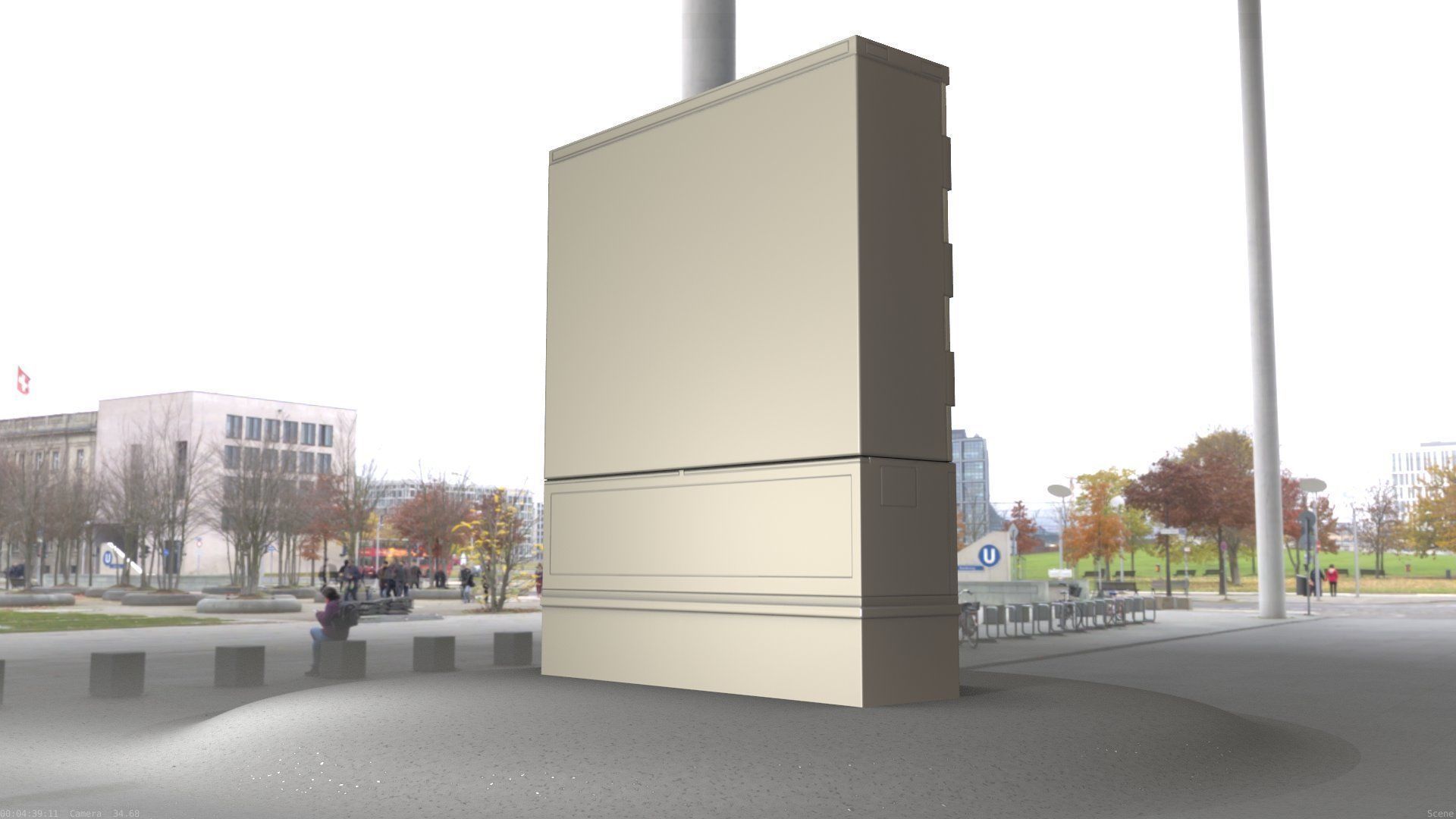 Electrical Distribution Cabinet 68 Low-poly 3D model_13