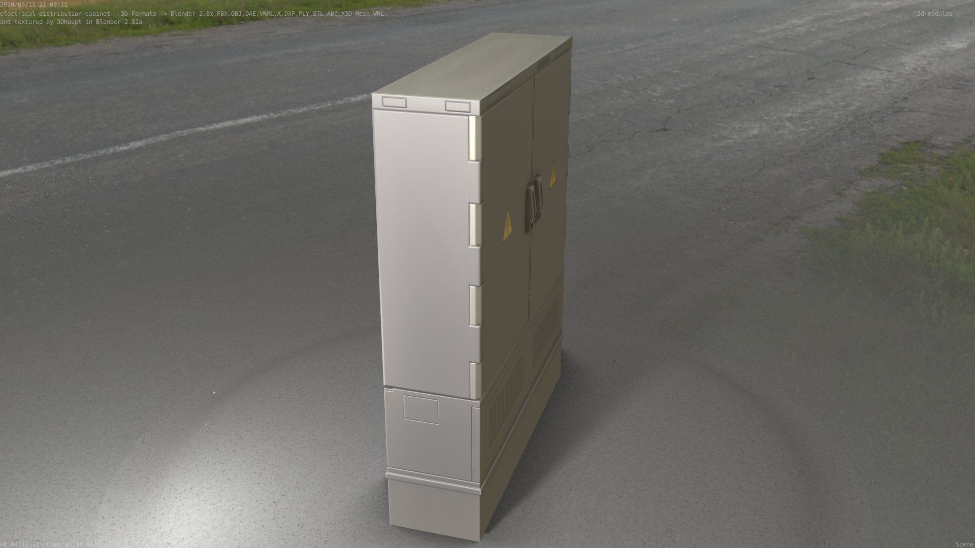 Electrical Distribution Cabinet 68 Low-poly 3D model_80