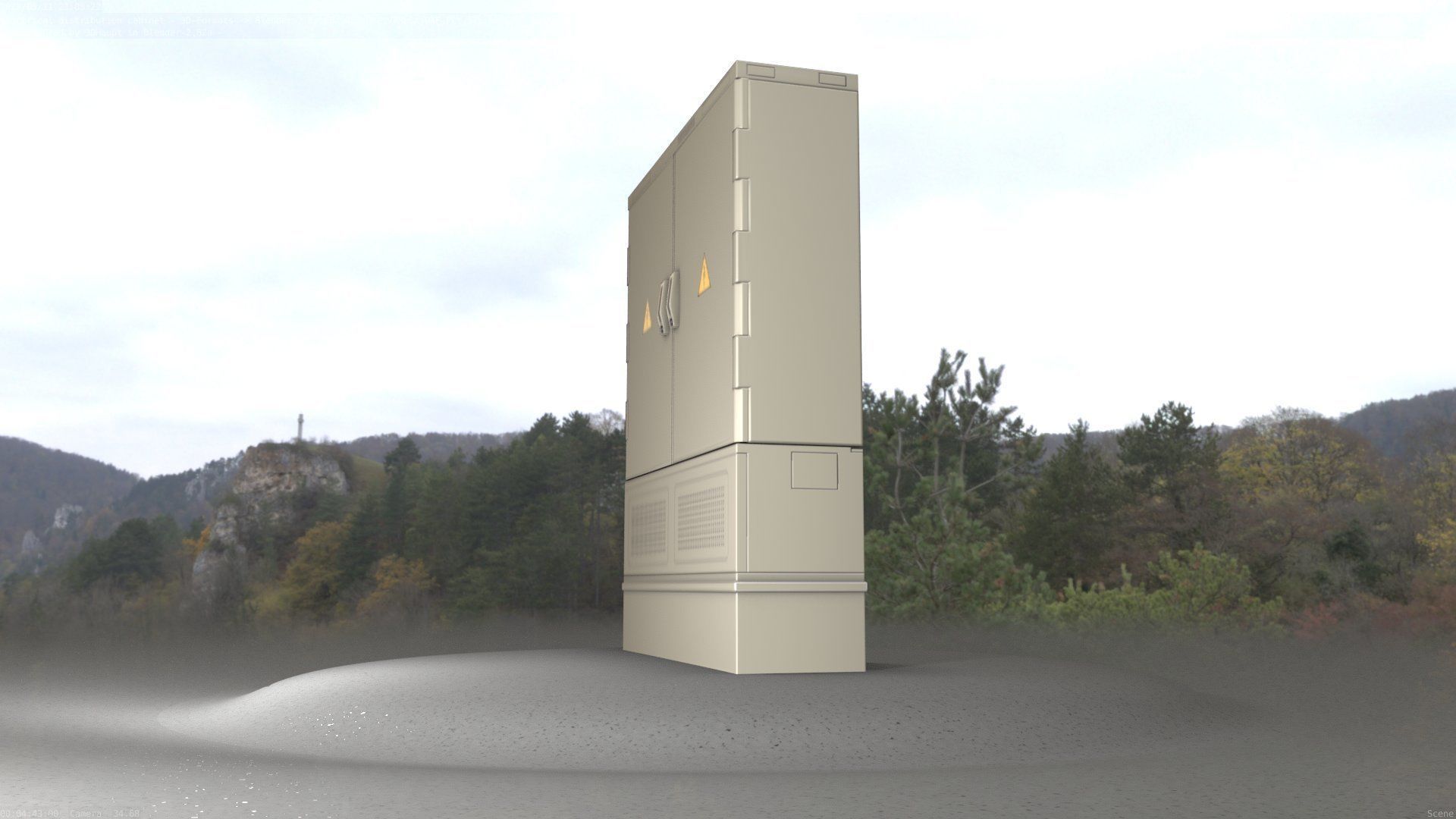 Electrical Distribution Cabinet 68 Low-poly 3D model_93