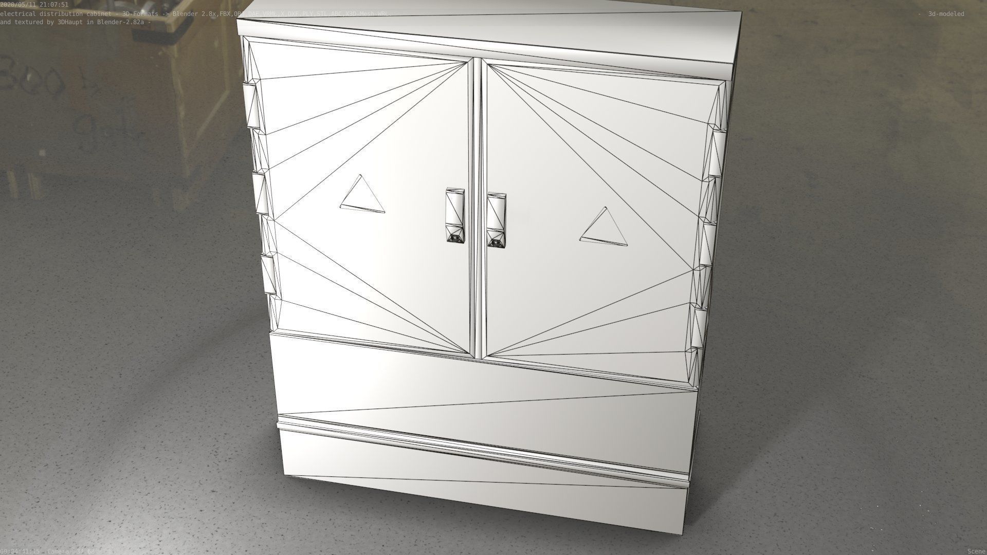 Electrical Distribution Cabinet 68 Low-poly 3D model_61