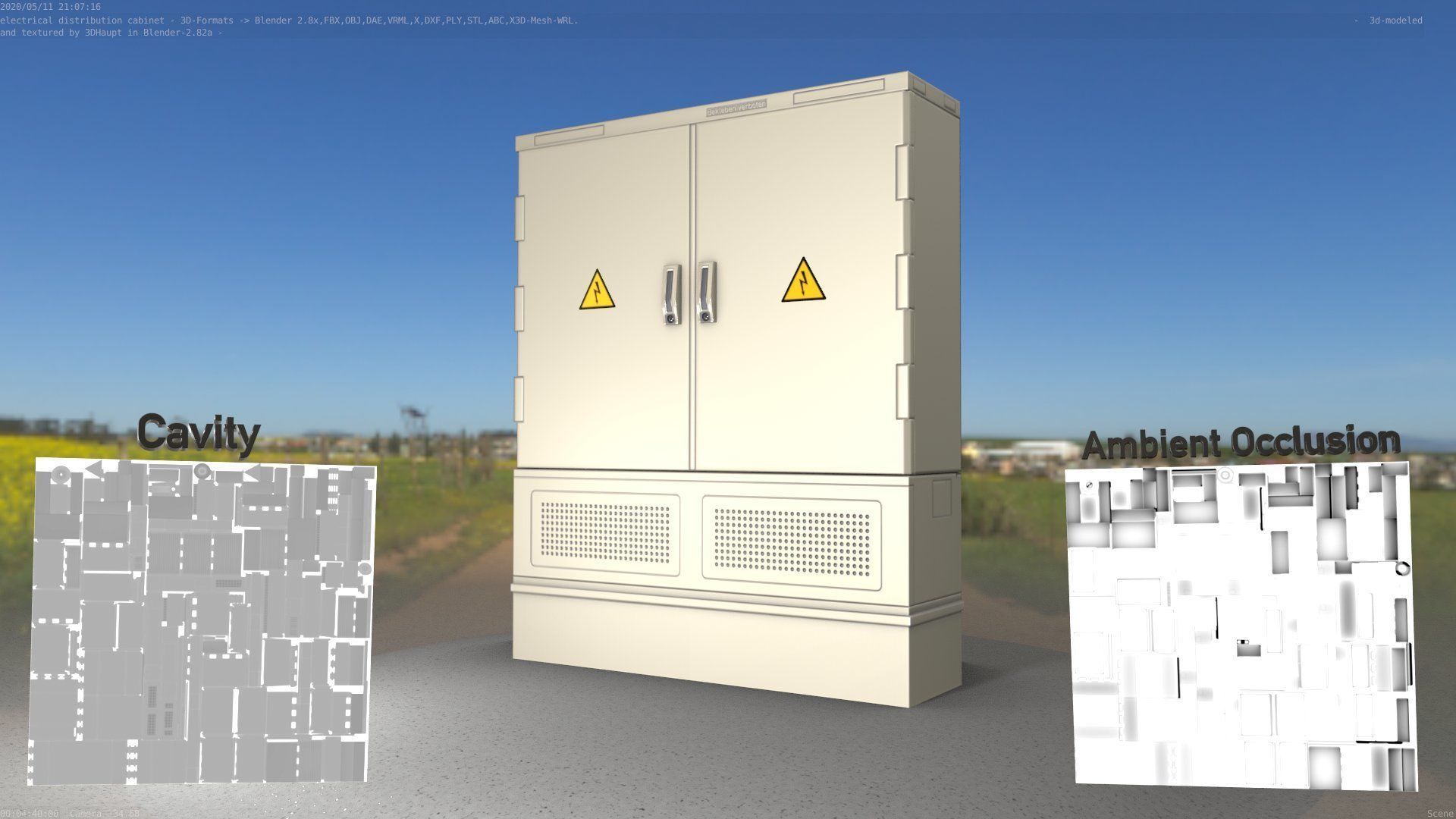 Electrical Distribution Cabinet 68 Low-poly 3D model_26