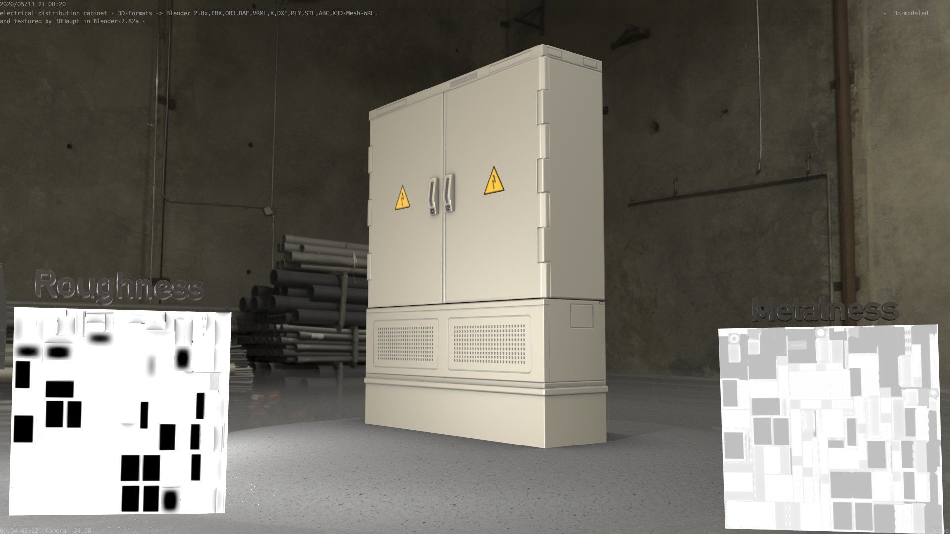 Electrical Distribution Cabinet 68 Low-poly 3D model_91