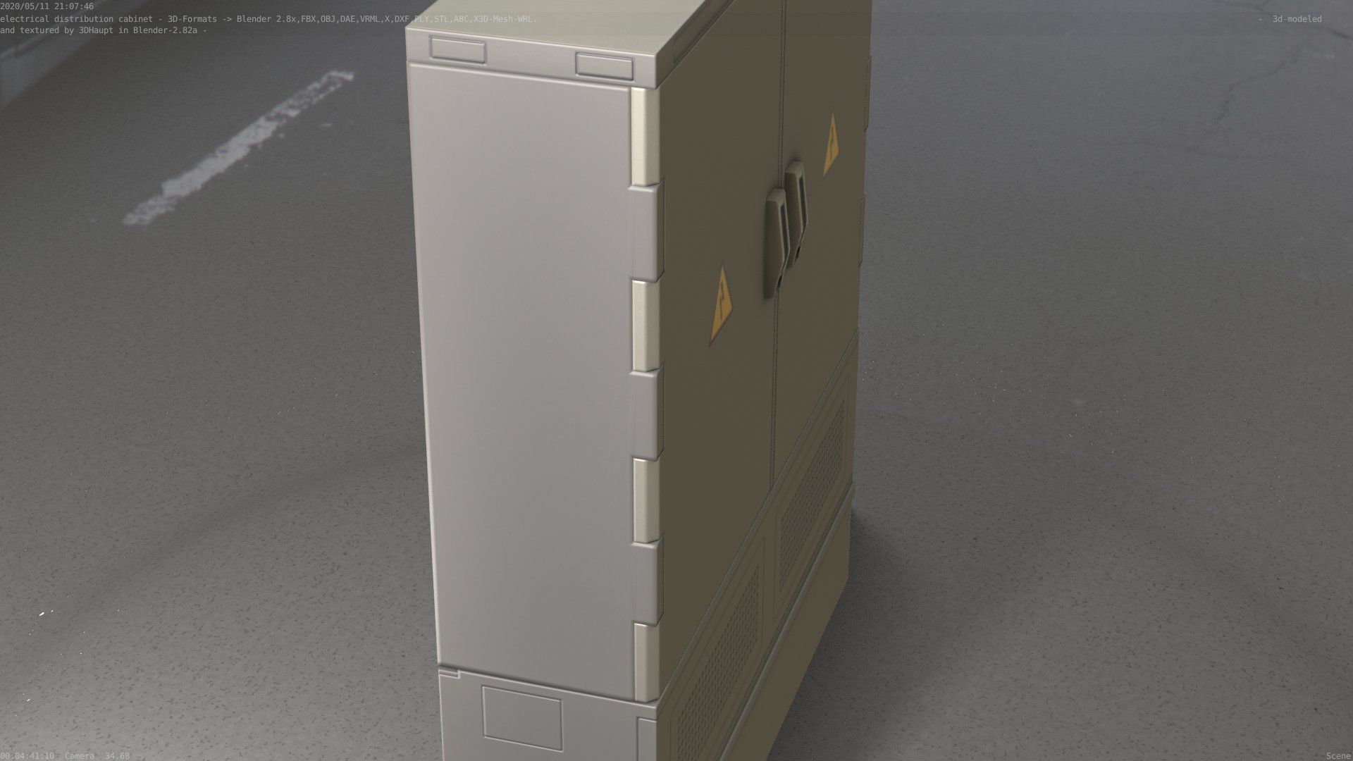 Electrical Distribution Cabinet 68 Low-poly 3D model_56