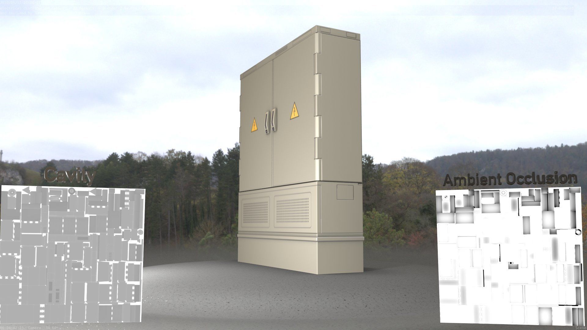 Electrical Distribution Cabinet 68 Low-poly 3D model_92