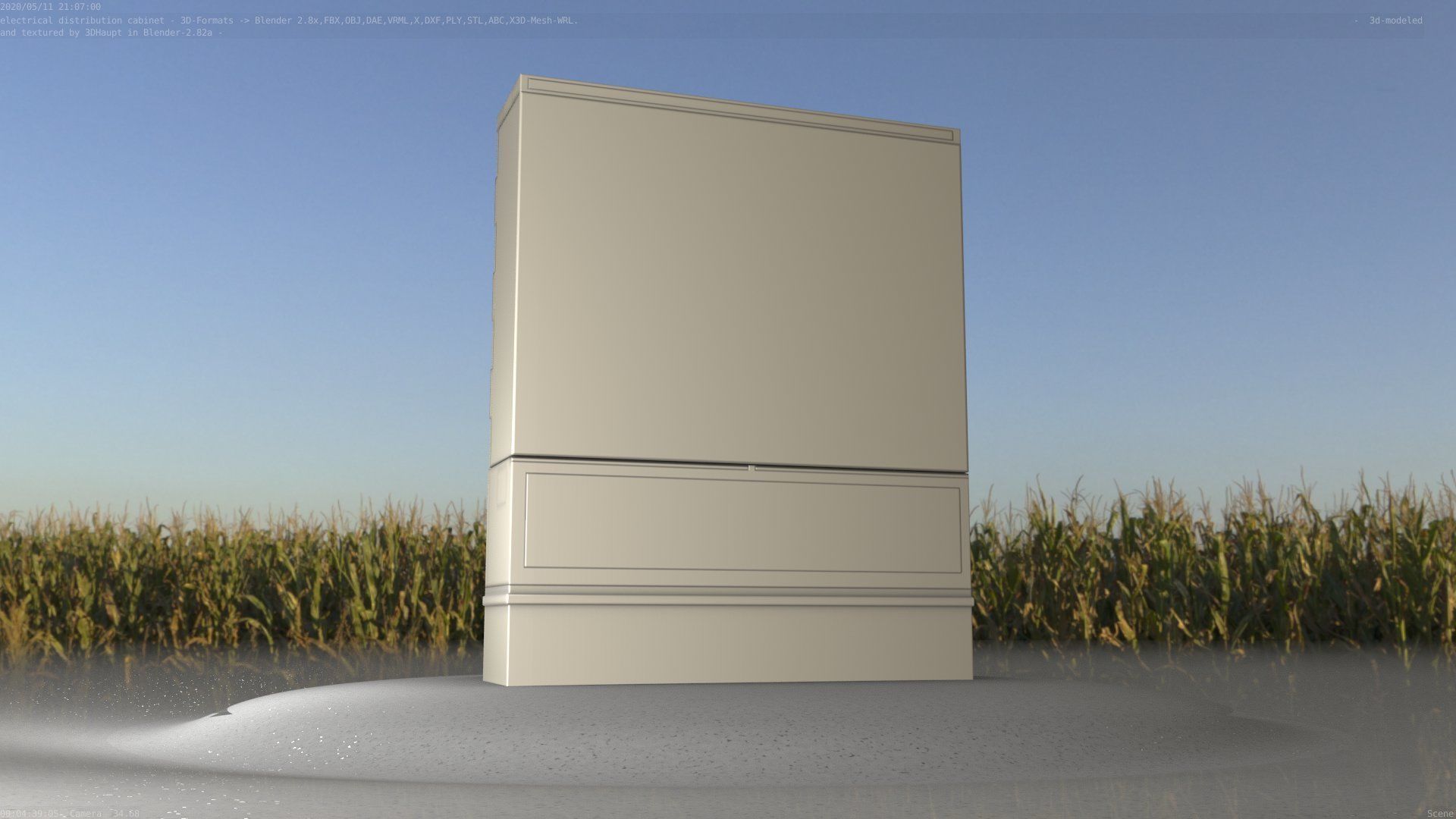 Electrical Distribution Cabinet 68 Low-poly 3D model_7
