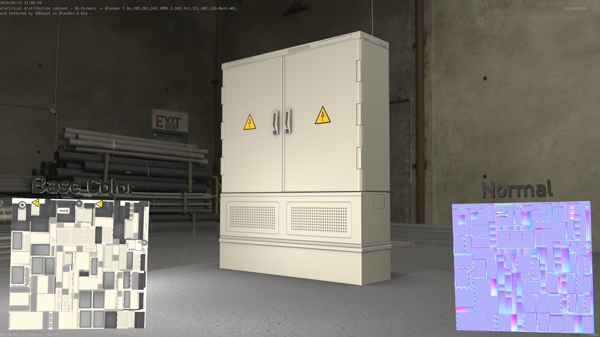Electrical Distribution Cabinet 68 Low-poly 3D model_90