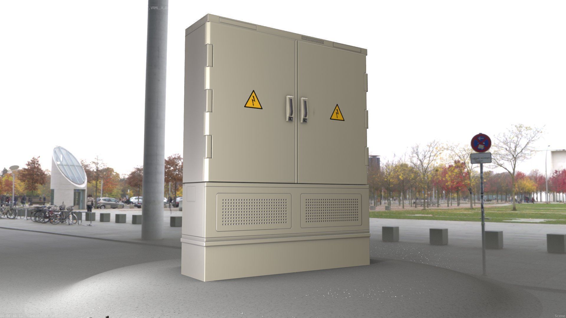 Electrical Distribution Cabinet 68 Low-poly 3D model_5