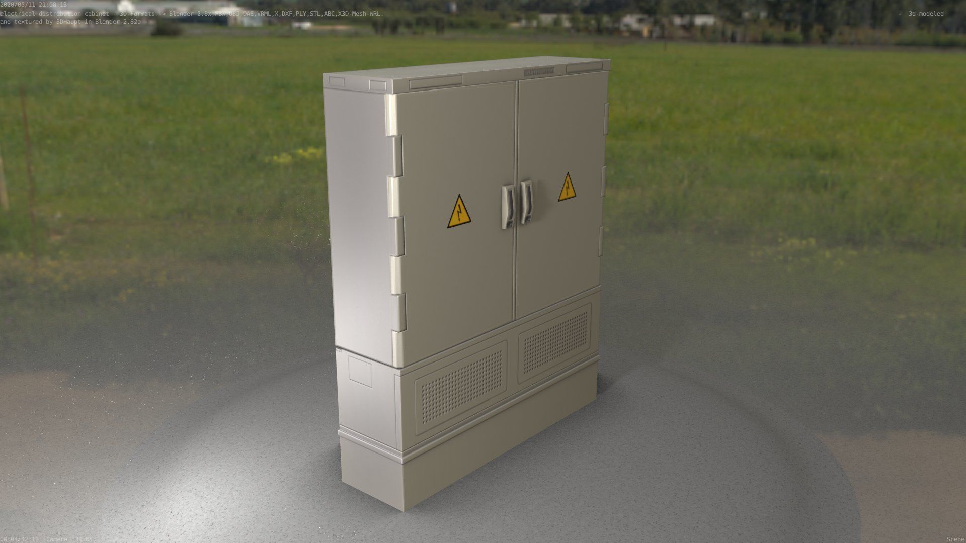 Electrical Distribution Cabinet 68 Low-poly 3D model_82