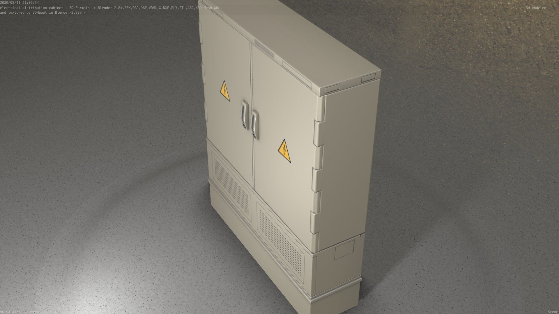 Electrical Distribution Cabinet 68 Low-poly 3D model_63