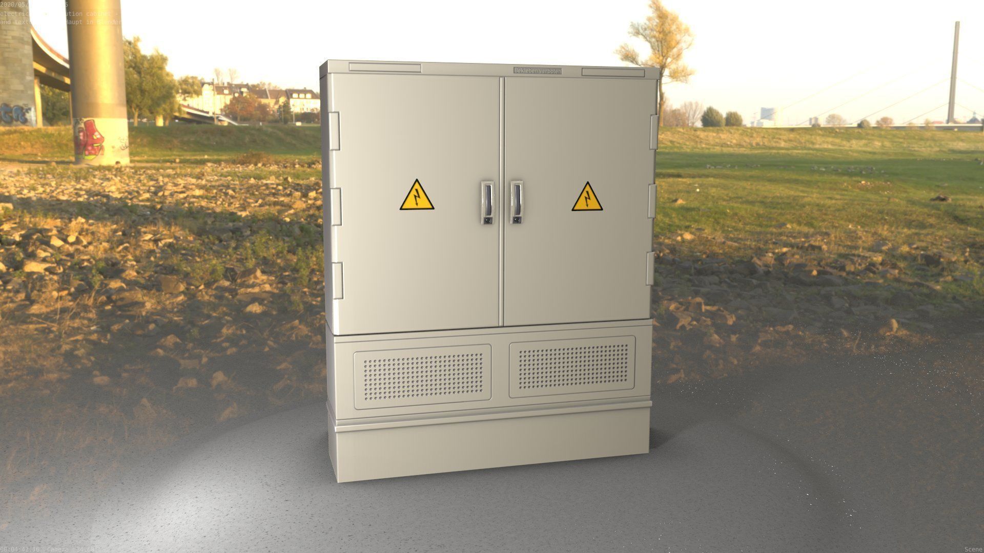 Electrical Distribution Cabinet 68 Low-poly 3D model_85