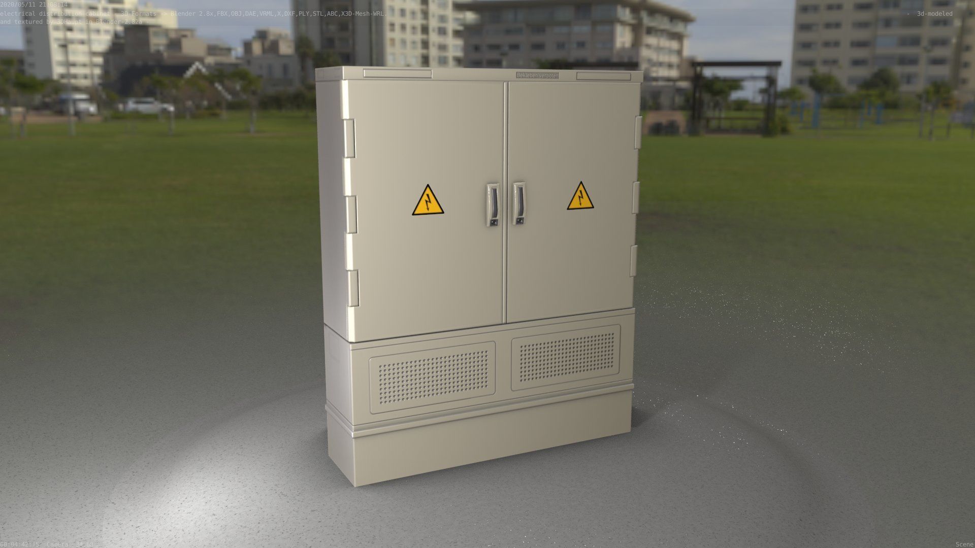 Electrical Distribution Cabinet 68 Low-poly 3D model_84