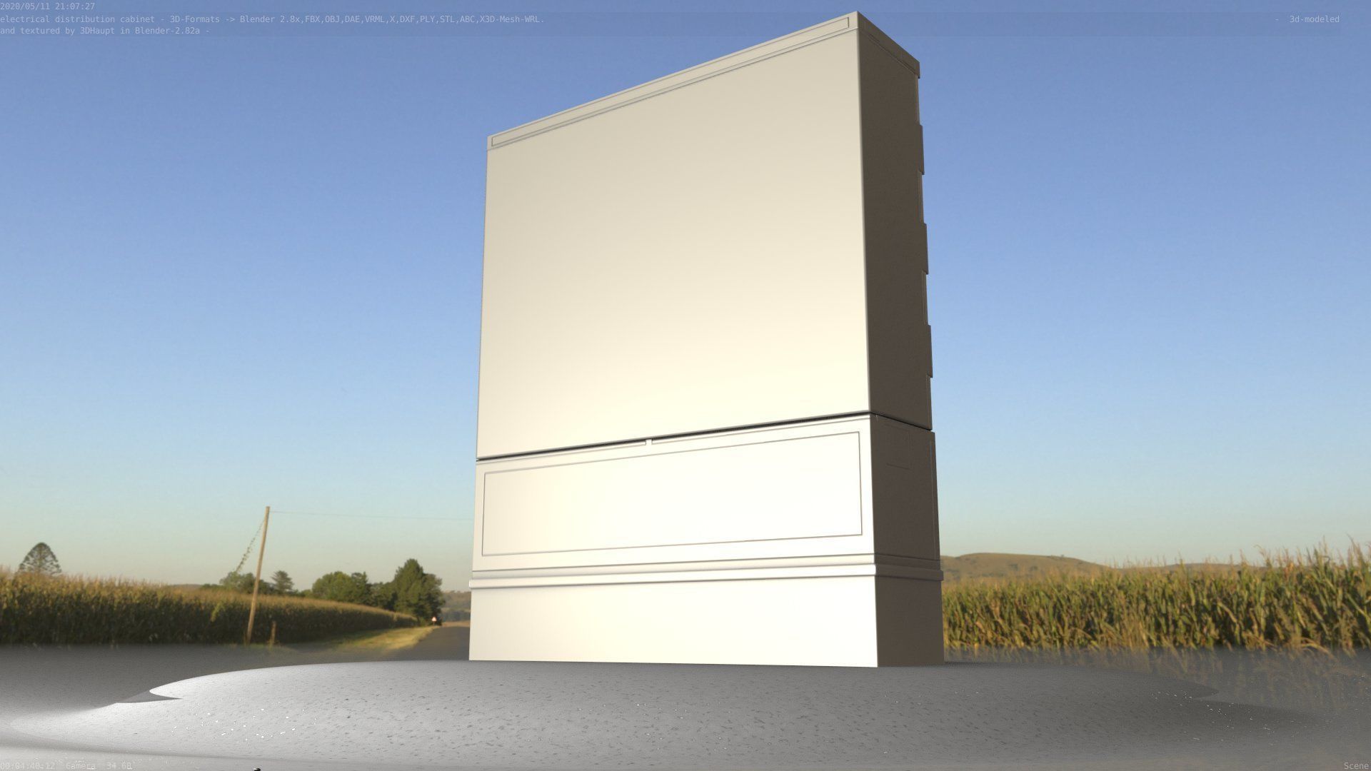 Electrical Distribution Cabinet 68 Low-poly 3D model_38