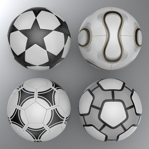 Soccer Balls Collection 3D model