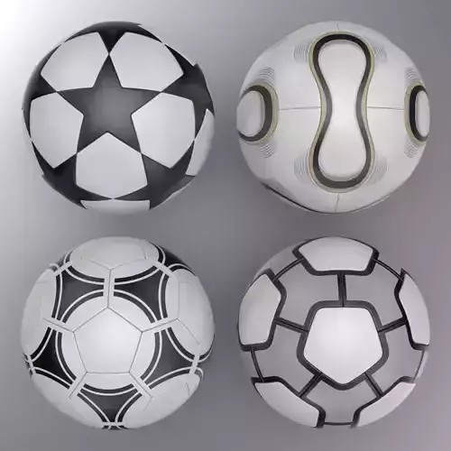 Soccer Balls Collection 3D model