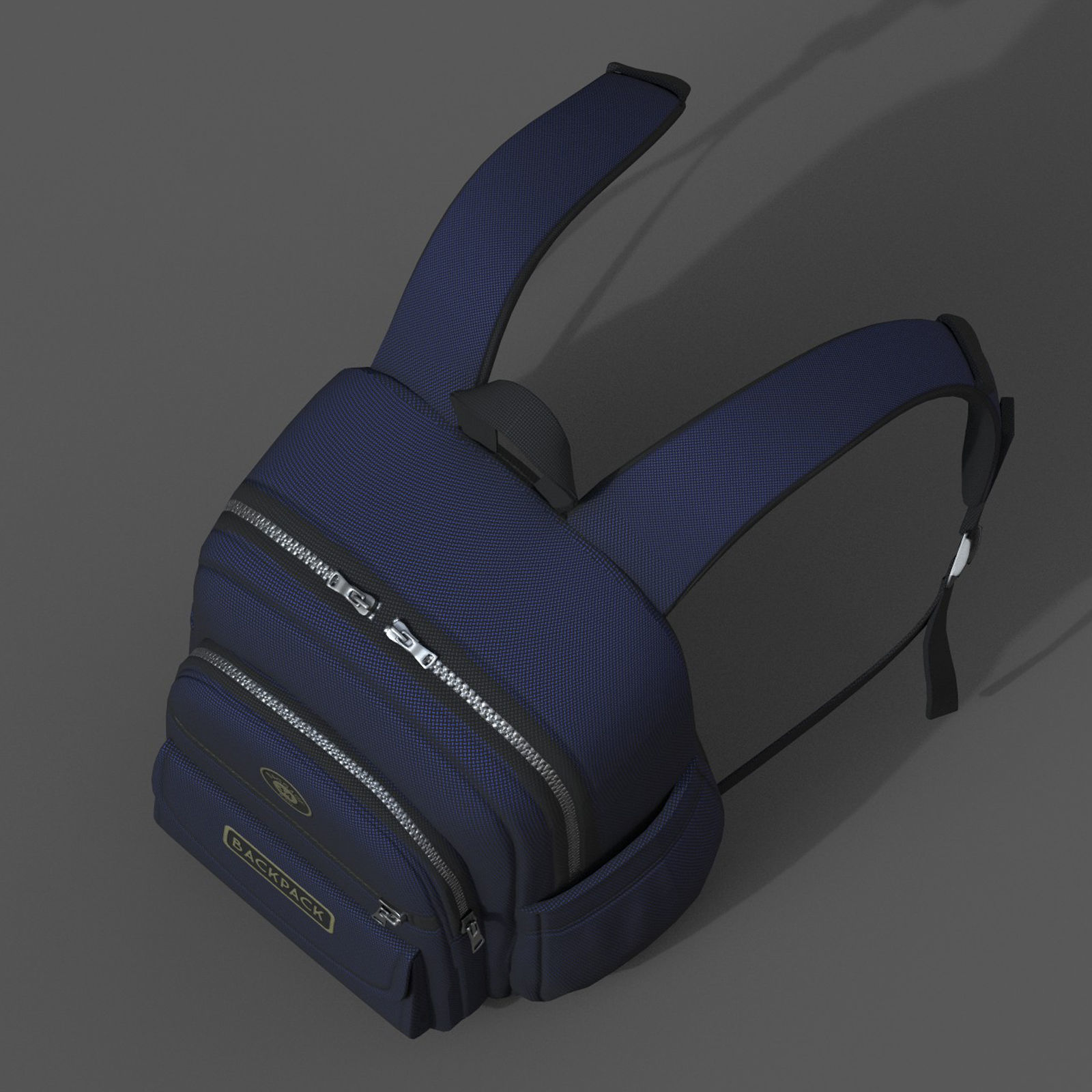 Backpack Camping color bag baggage pockets Low-poly 3D model_9