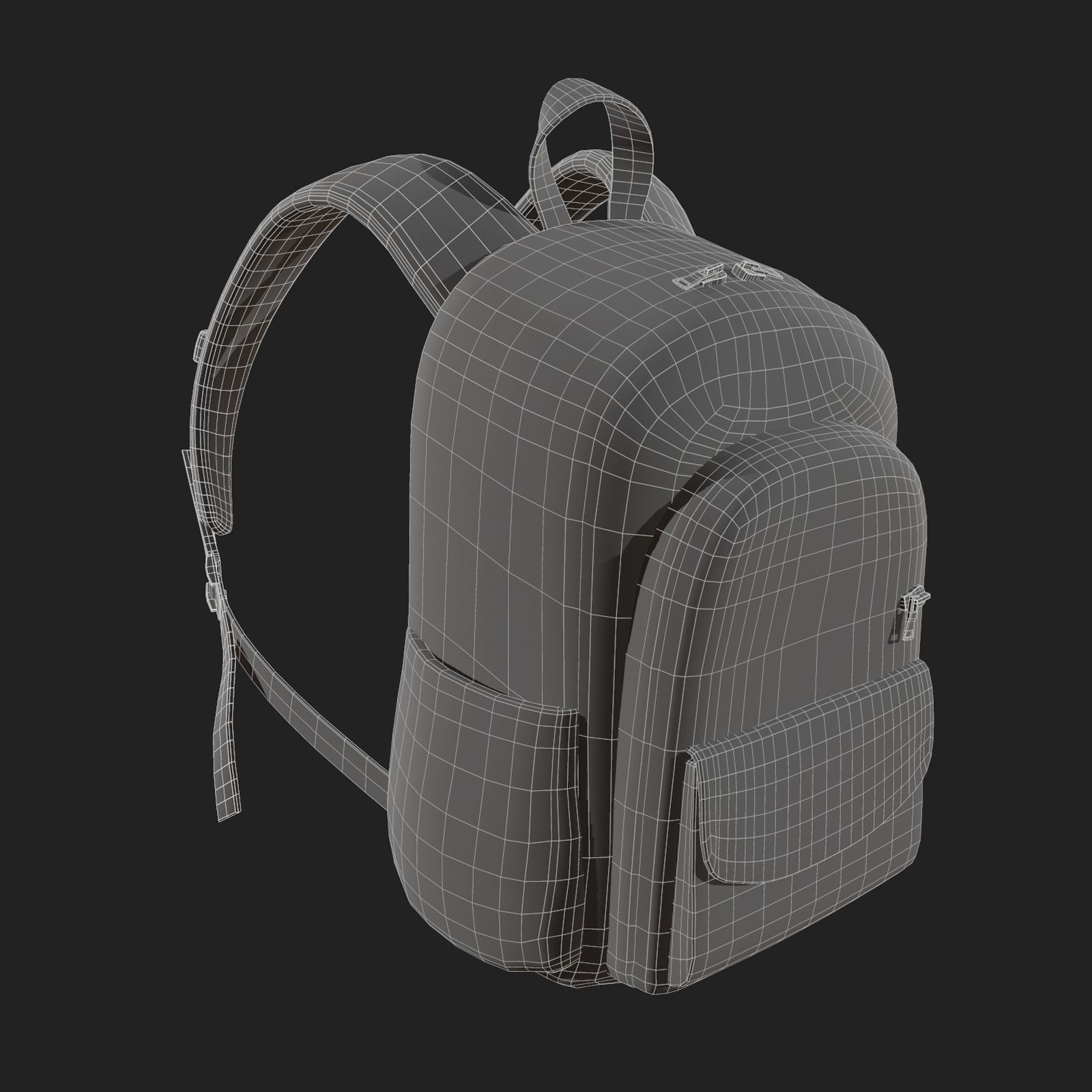 Backpack Camping color bag baggage pockets Low-poly 3D model_12