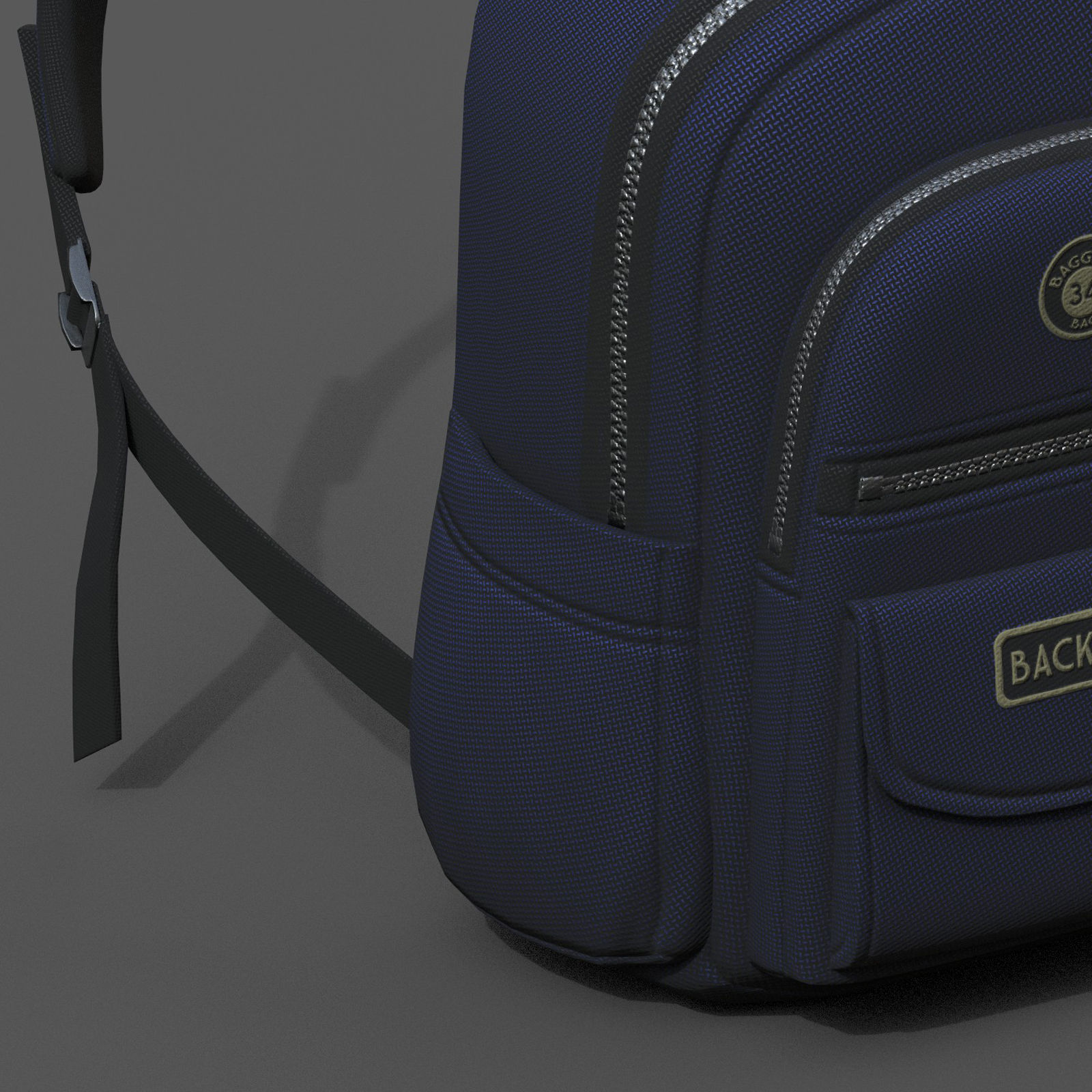 Backpack Camping color bag baggage pockets Low-poly 3D model_5