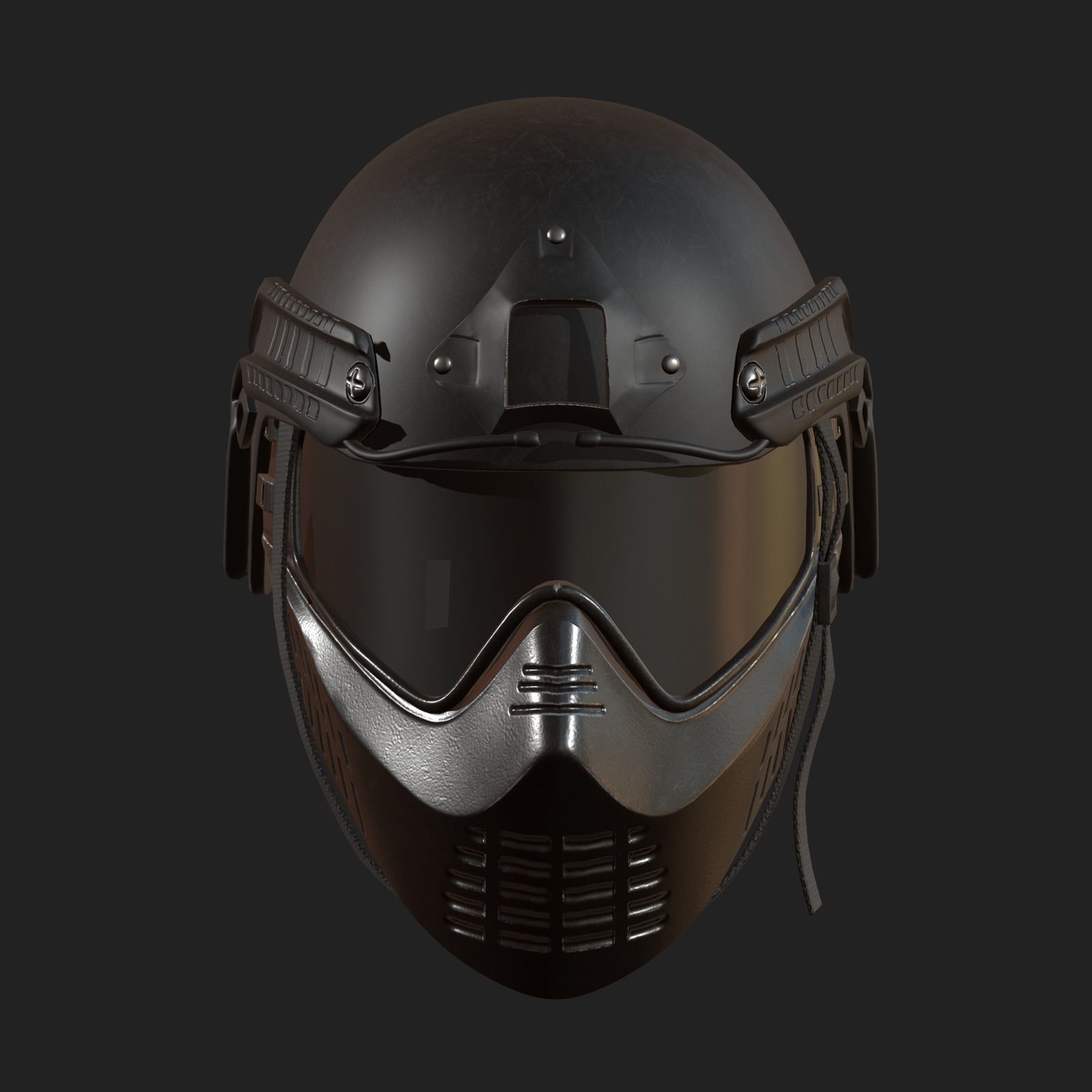 Helmet mask millitary combat soldier armor Low-poly 3D model_2