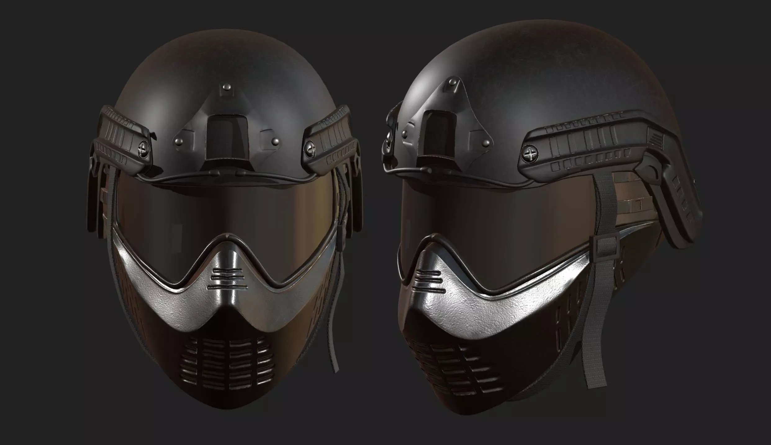 Helmet mask millitary combat soldier armor Low-poly 3D model_0