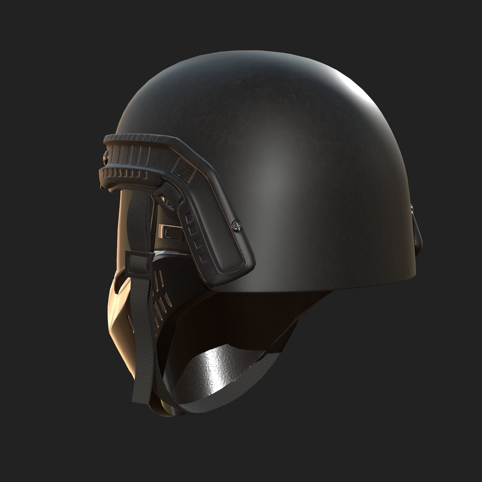 Helmet mask millitary combat soldier armor Low-poly 3D model_4