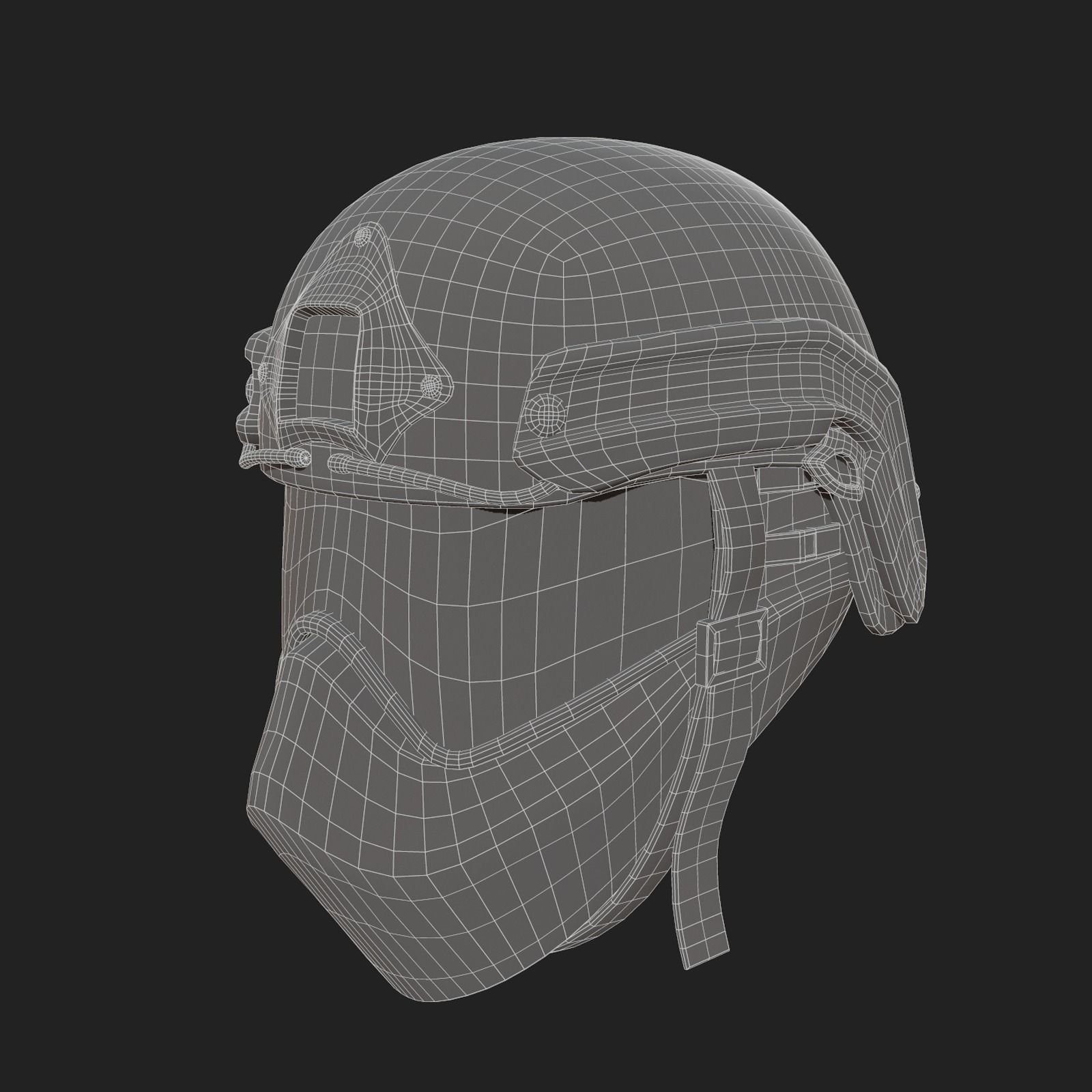 Helmet mask millitary combat soldier armor Low-poly 3D model_10