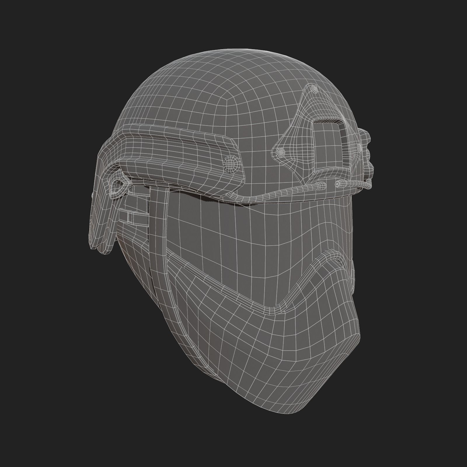 Helmet mask millitary combat soldier armor Low-poly 3D model_11