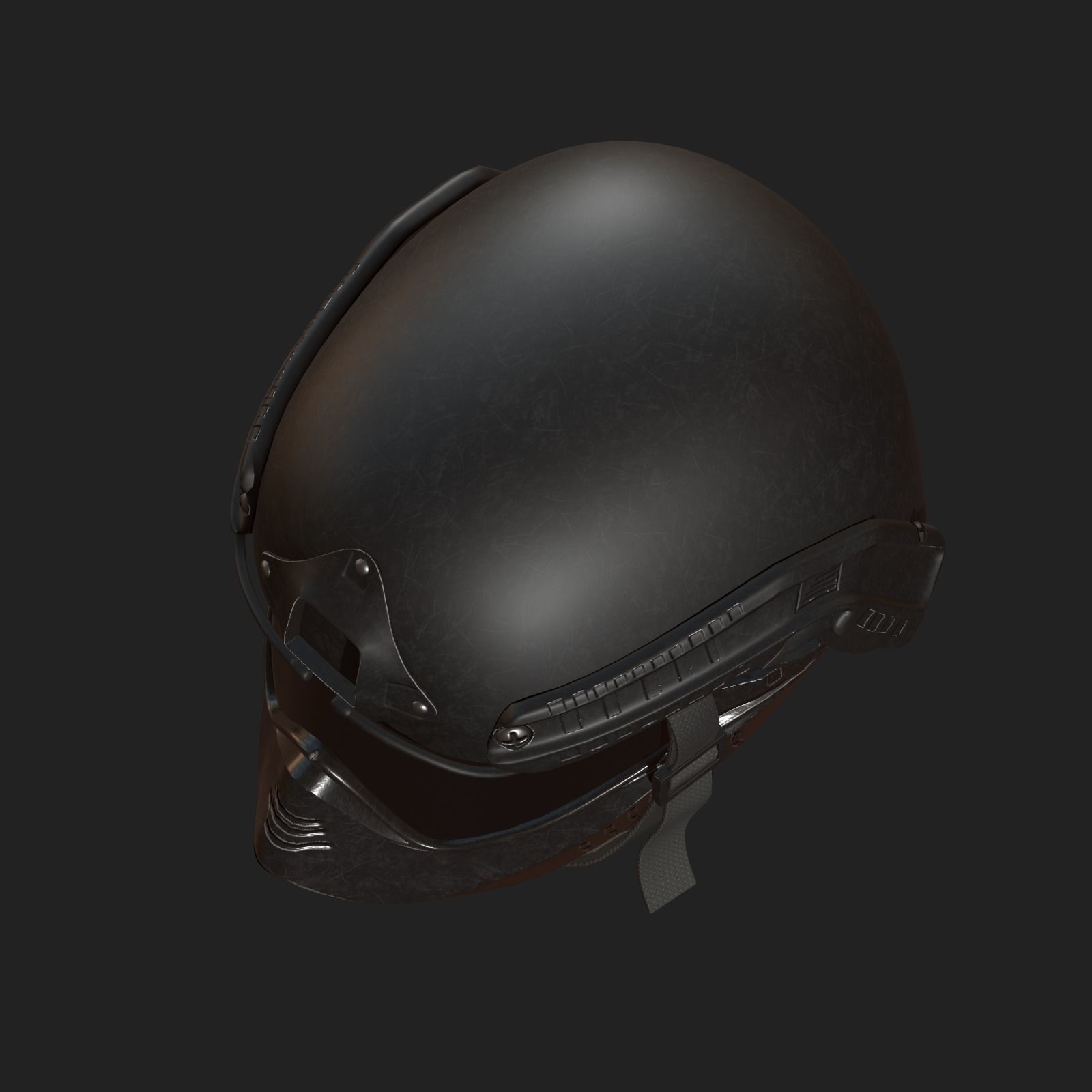 Helmet mask millitary combat soldier armor Low-poly 3D model_7