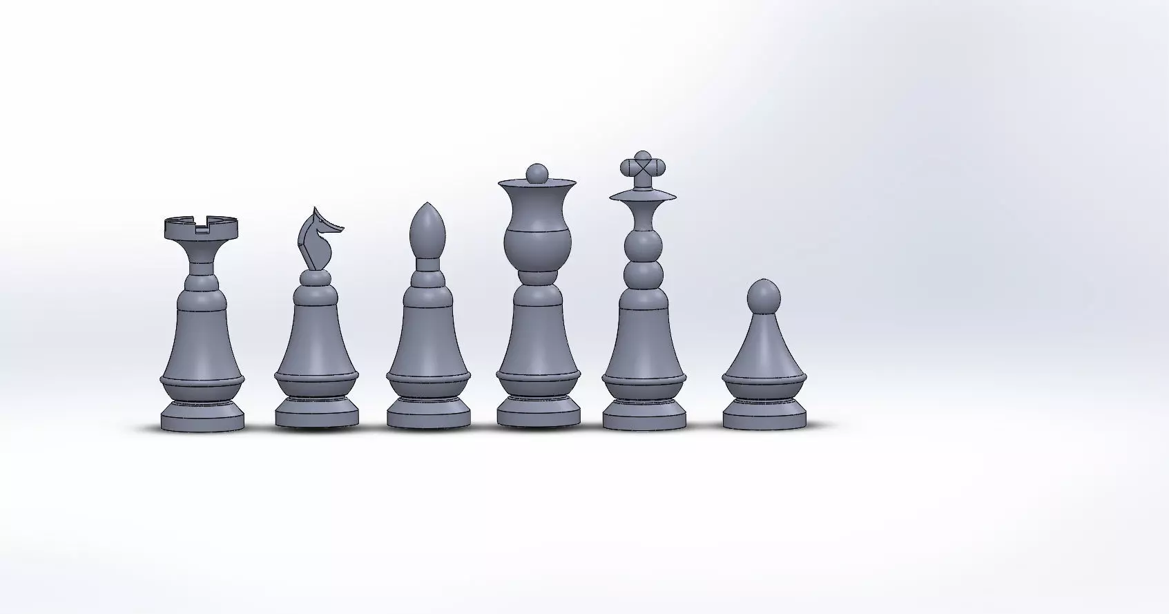 Chess Set pieces Free 3D print model