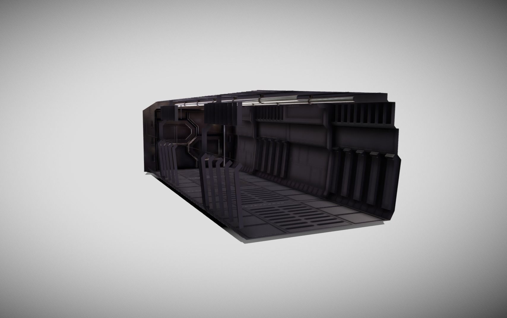 Tile-able Sci-Fi Corridor Low-poly 3D model_7