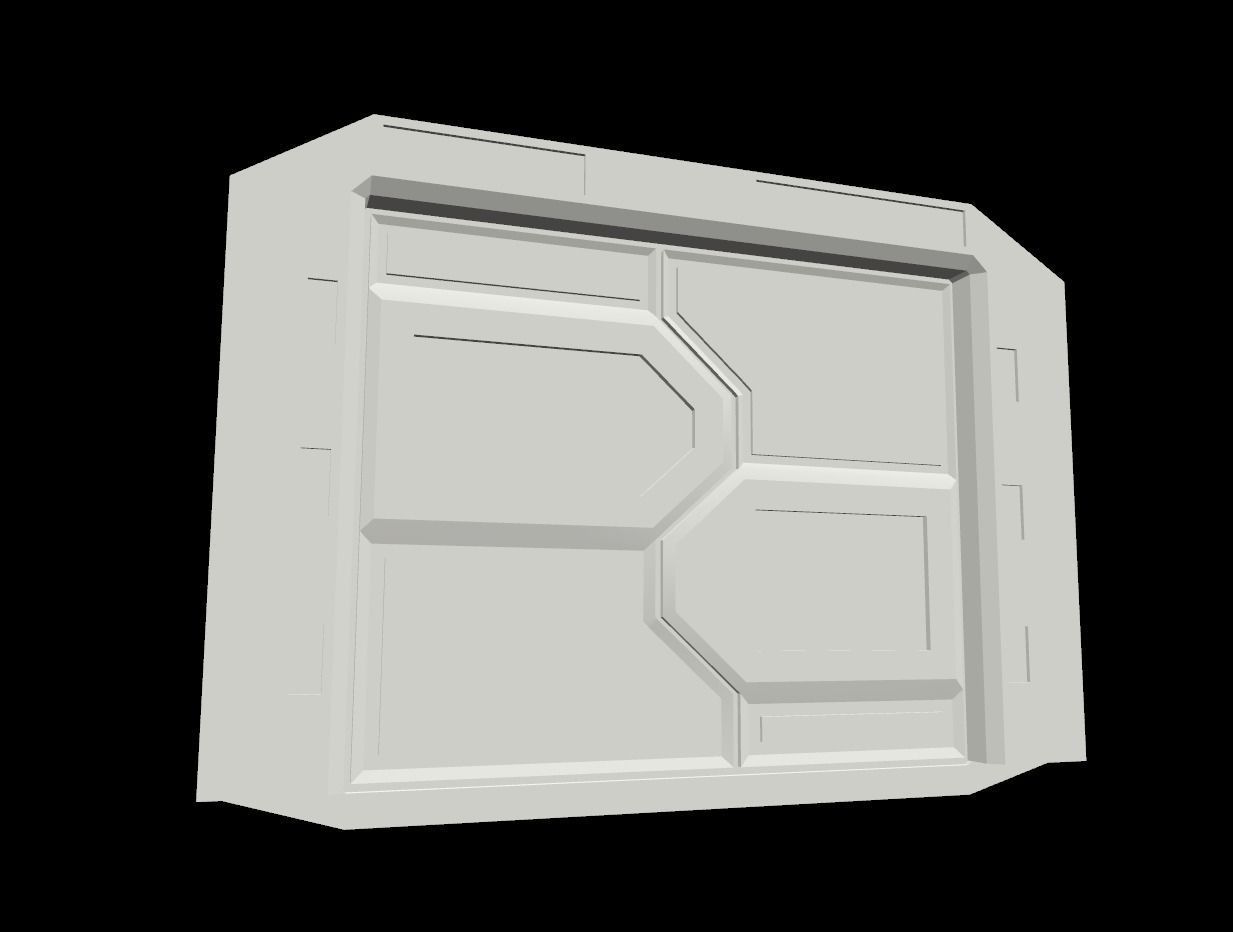 Tile-able Sci-Fi Corridor Low-poly 3D model_15