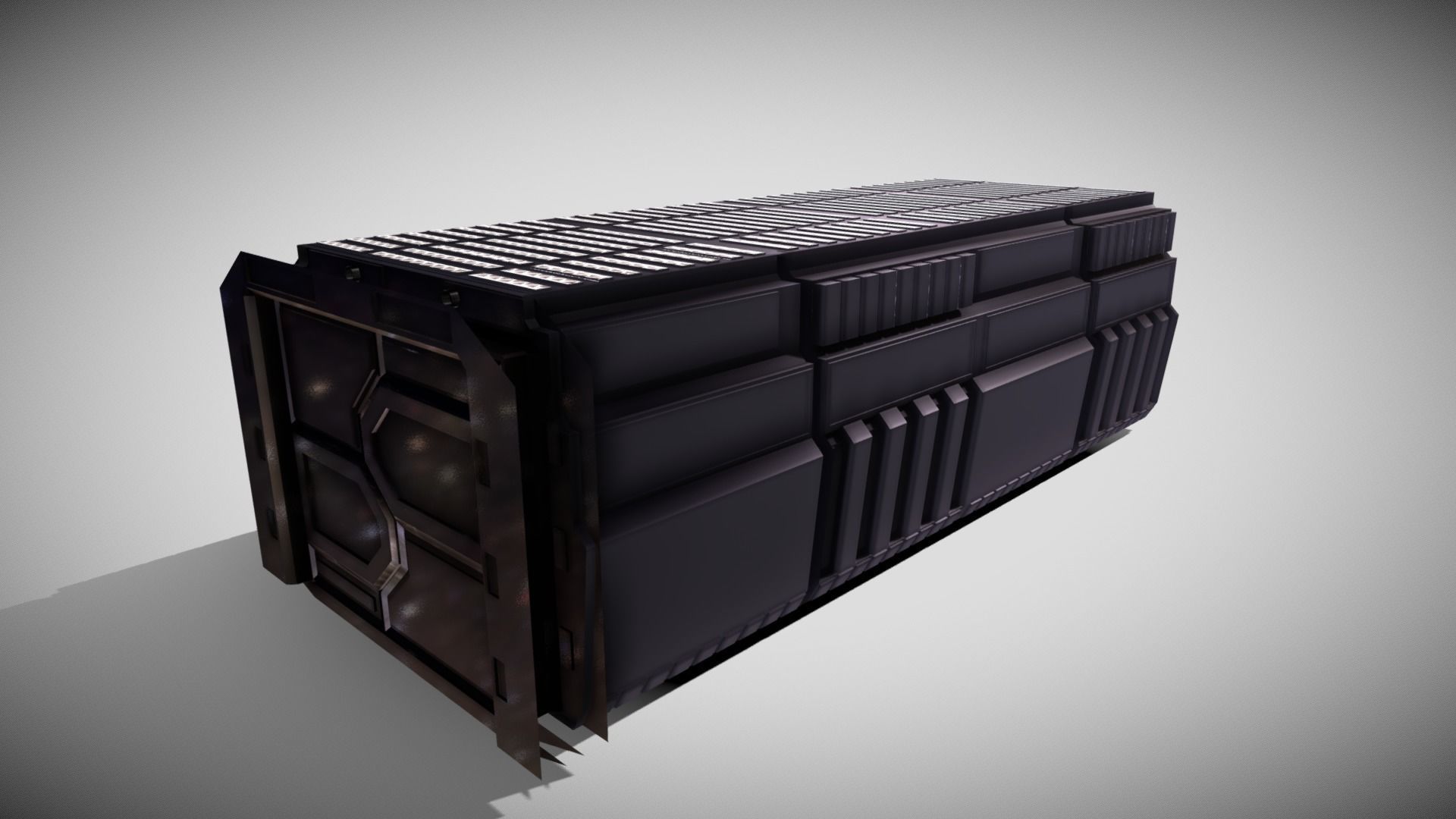 Tile-able Sci-Fi Corridor Low-poly 3D model_4