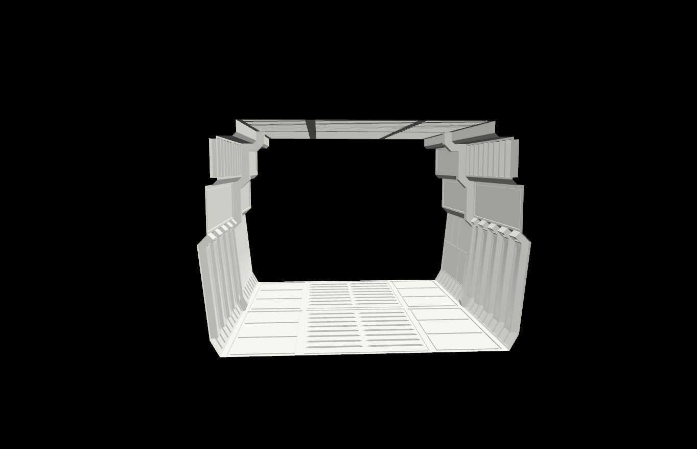 Tile-able Sci-Fi Corridor Low-poly 3D model_16