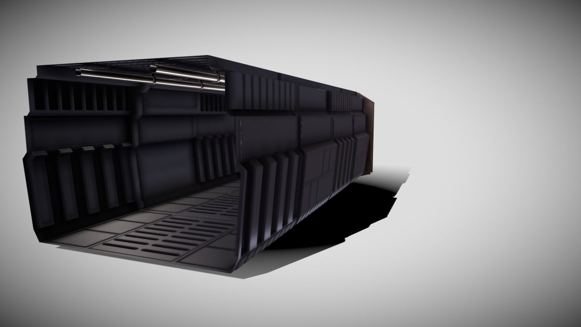 Tile-able Sci-Fi Corridor Low-poly 3D model_5