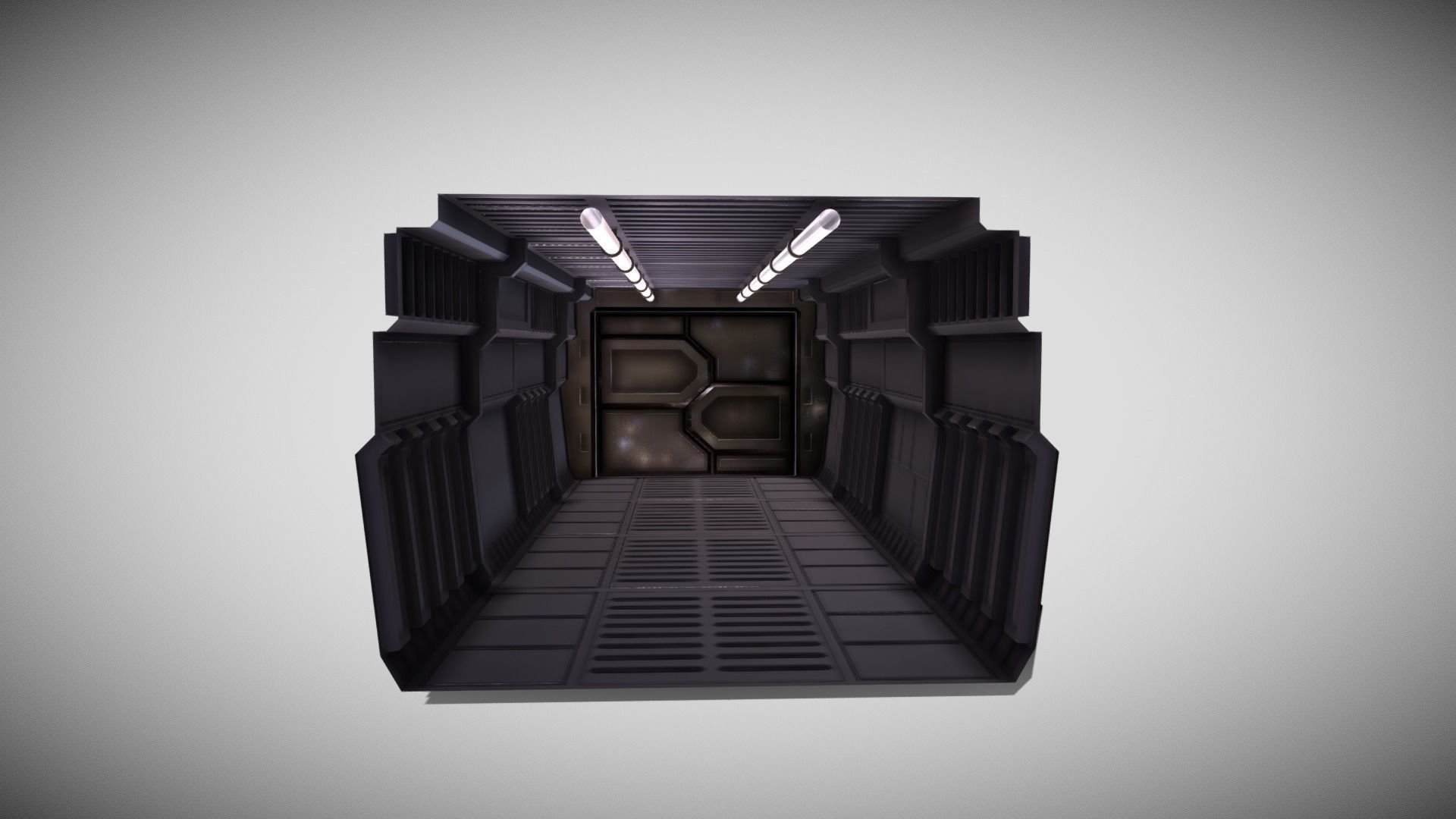 Tile-able Sci-Fi Corridor Low-poly 3D model_10