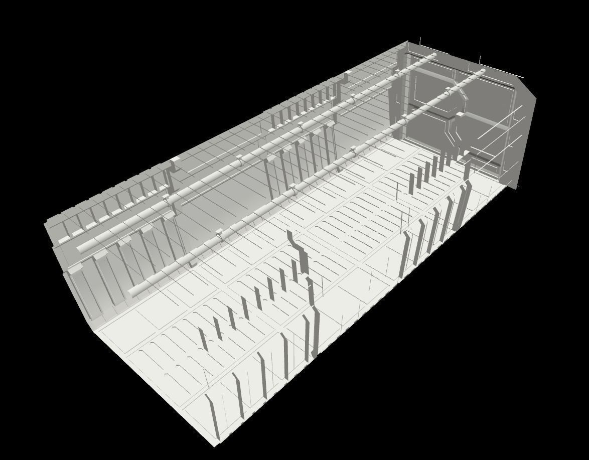 Tile-able Sci-Fi Corridor Low-poly 3D model_14