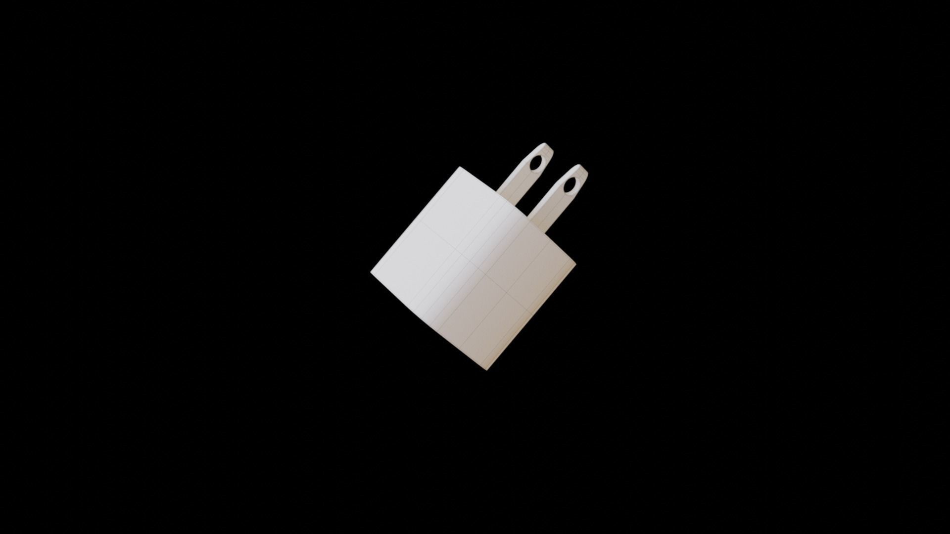 Apple 5W Power Brick Charger Low-poly 3D model_7