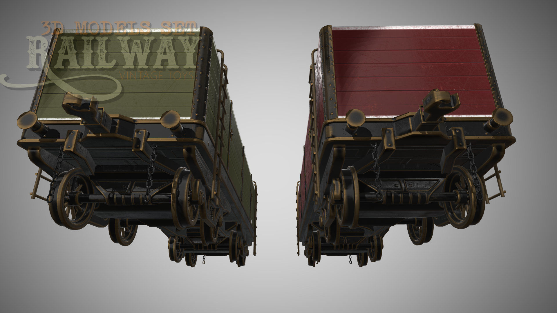 The Railway Mechanical Toy Low-poly 3D model_87