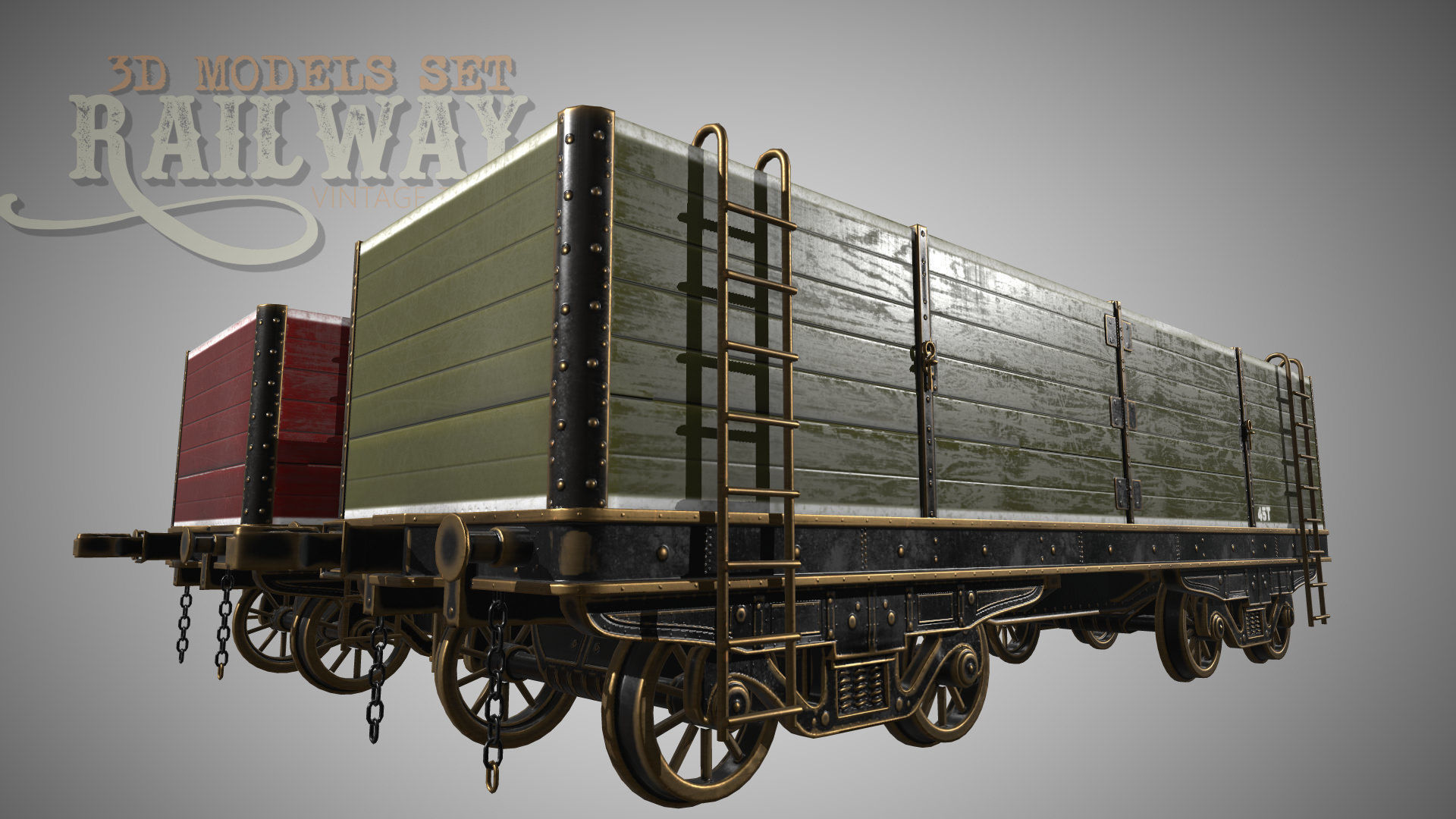 The Railway Mechanical Toy Low-poly 3D model_82