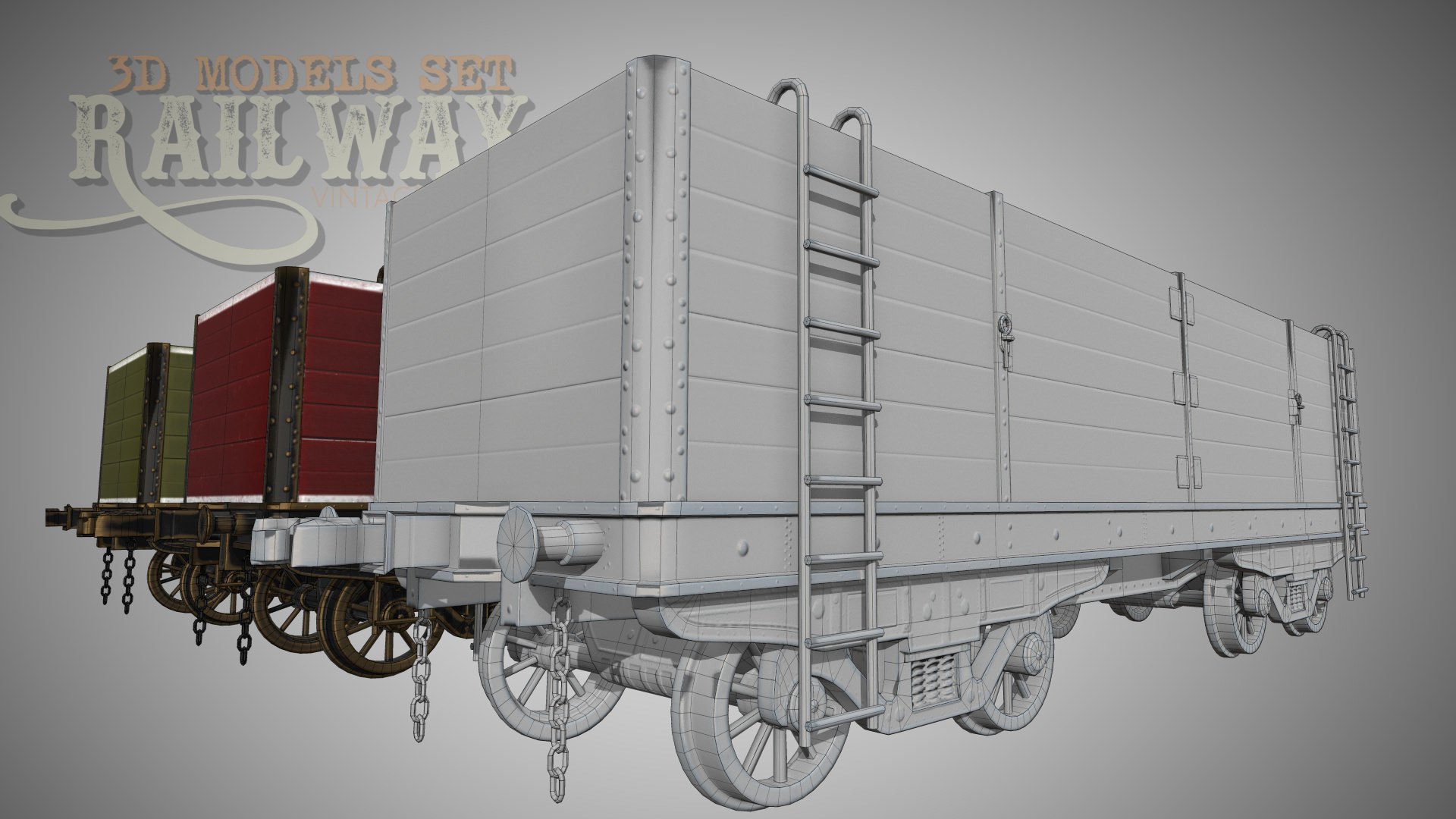The Railway Mechanical Toy Low-poly 3D model_88
